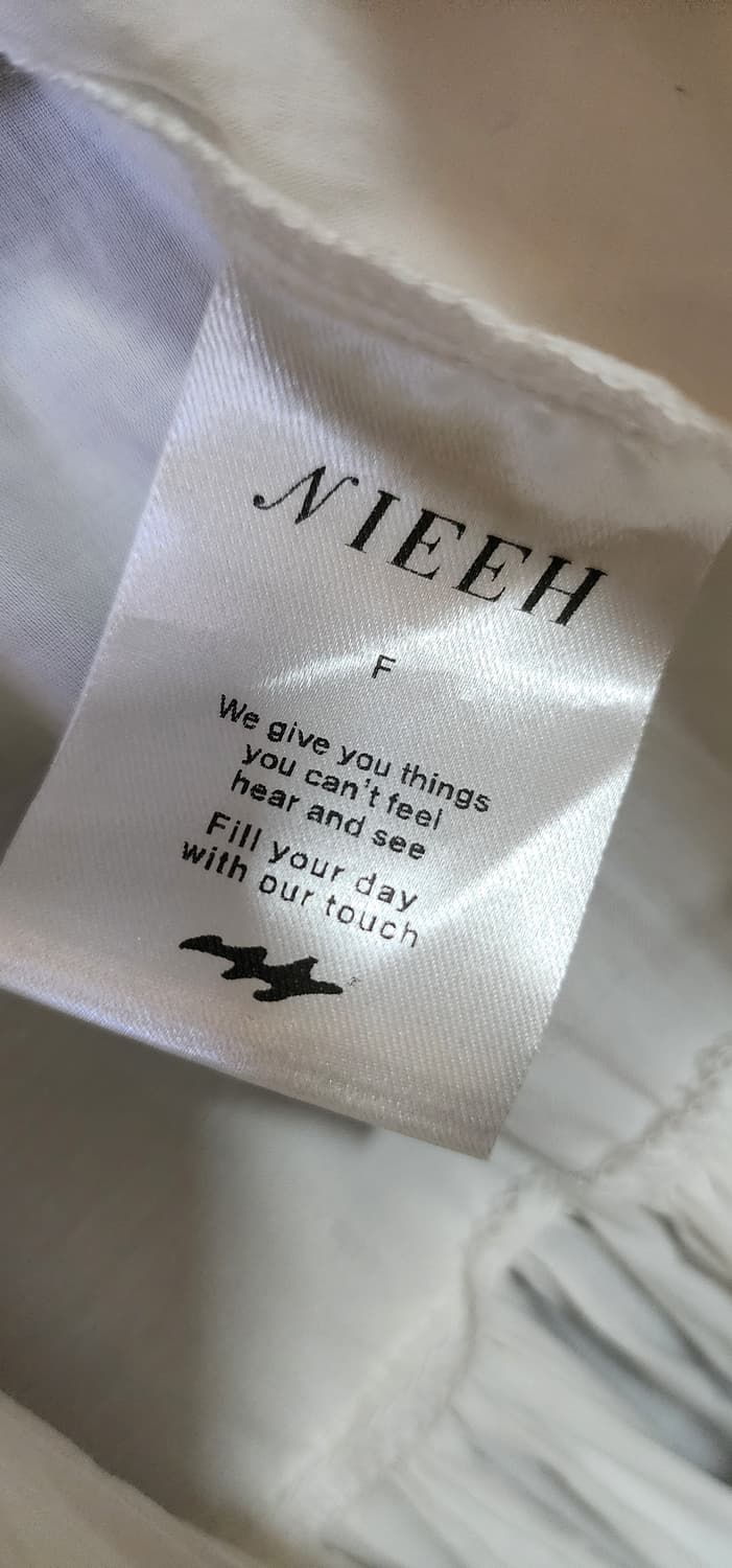 NEEH 백 리본 화이트 원피스 여성여성한 플리츠 디자인 상품이미지3