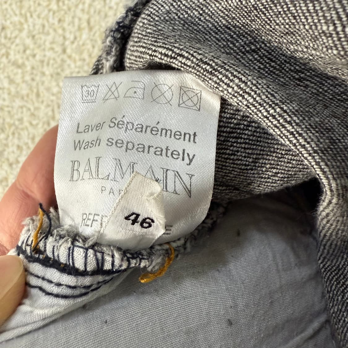 [46] 발망 바이커진 워싱 흑청 데님팬츠 0108T1 상품이미지5