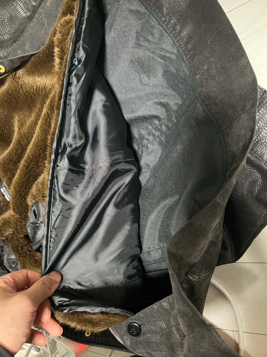 파이톤 레더 자켓(faux leather) 상품이미지5