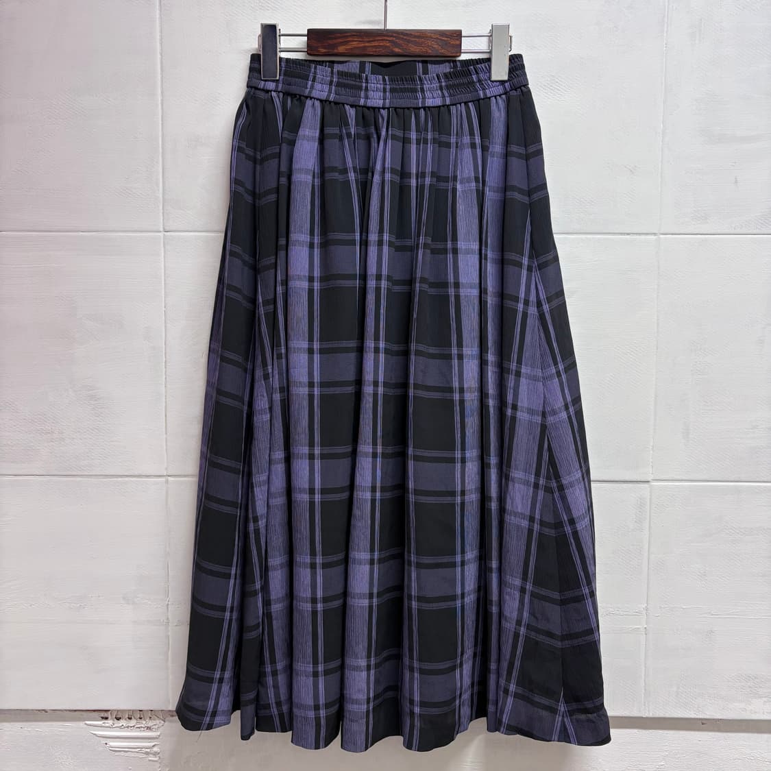 퍼플 체크 크리즈 롱 스커트 JPN 상품이미지3