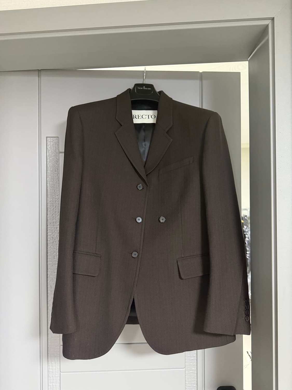 렉토 버진울 빈티지 스트라이프 블레이저 S 상품이미지1