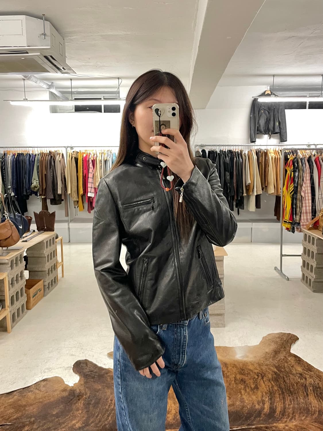 CERRUTI leather single rider jacket 상품이미지9