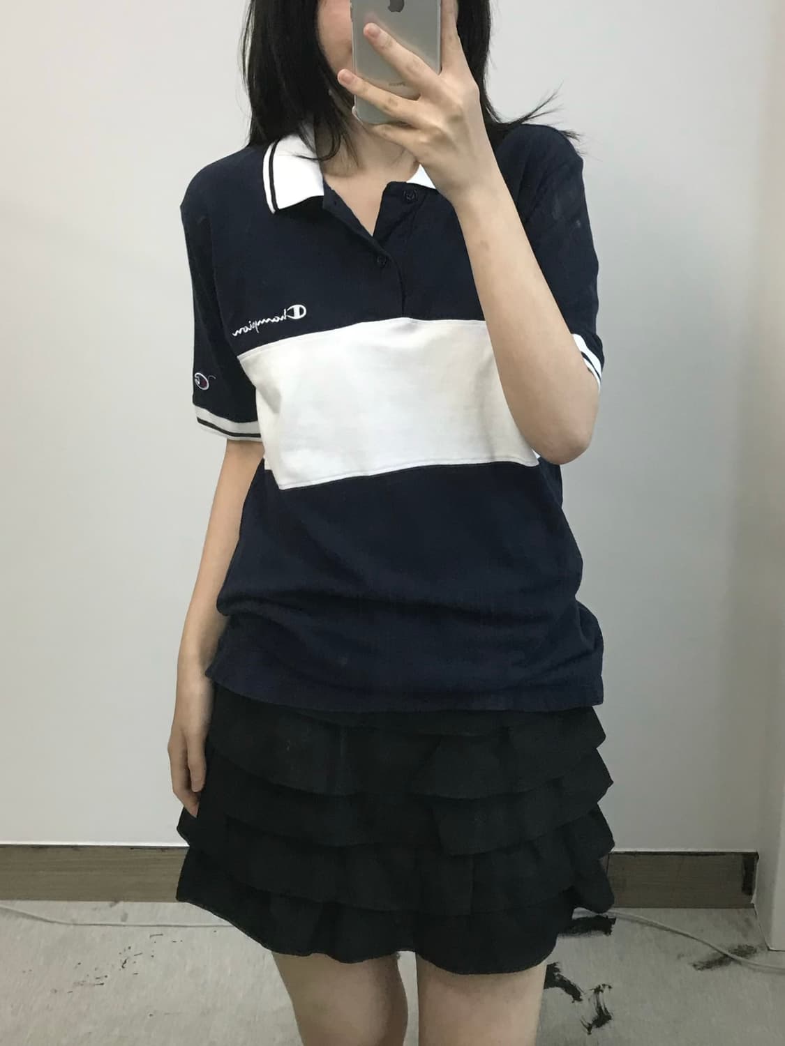 챔피온 배색 PK 반팔 카라 티셔츠 상품이미지1