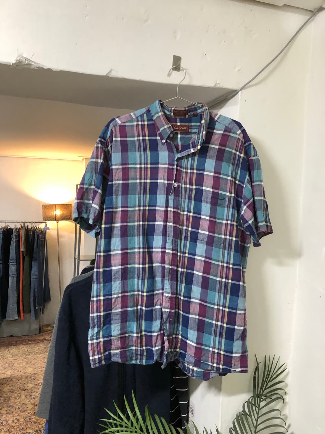 Vintage western blue check shirts 상품이미지1