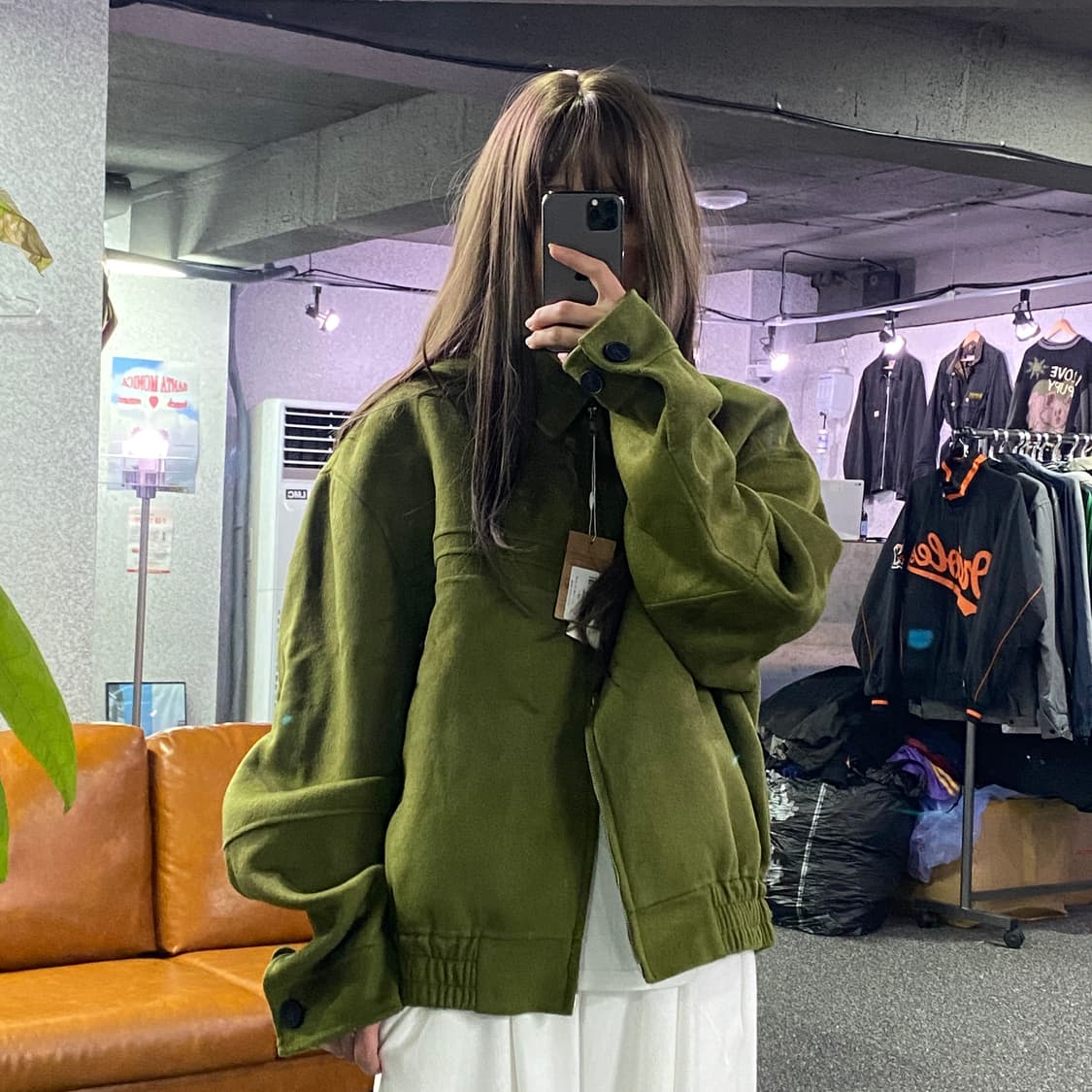 슬리브 라인 메이드 그린 자켓 B2550 상품이미지1