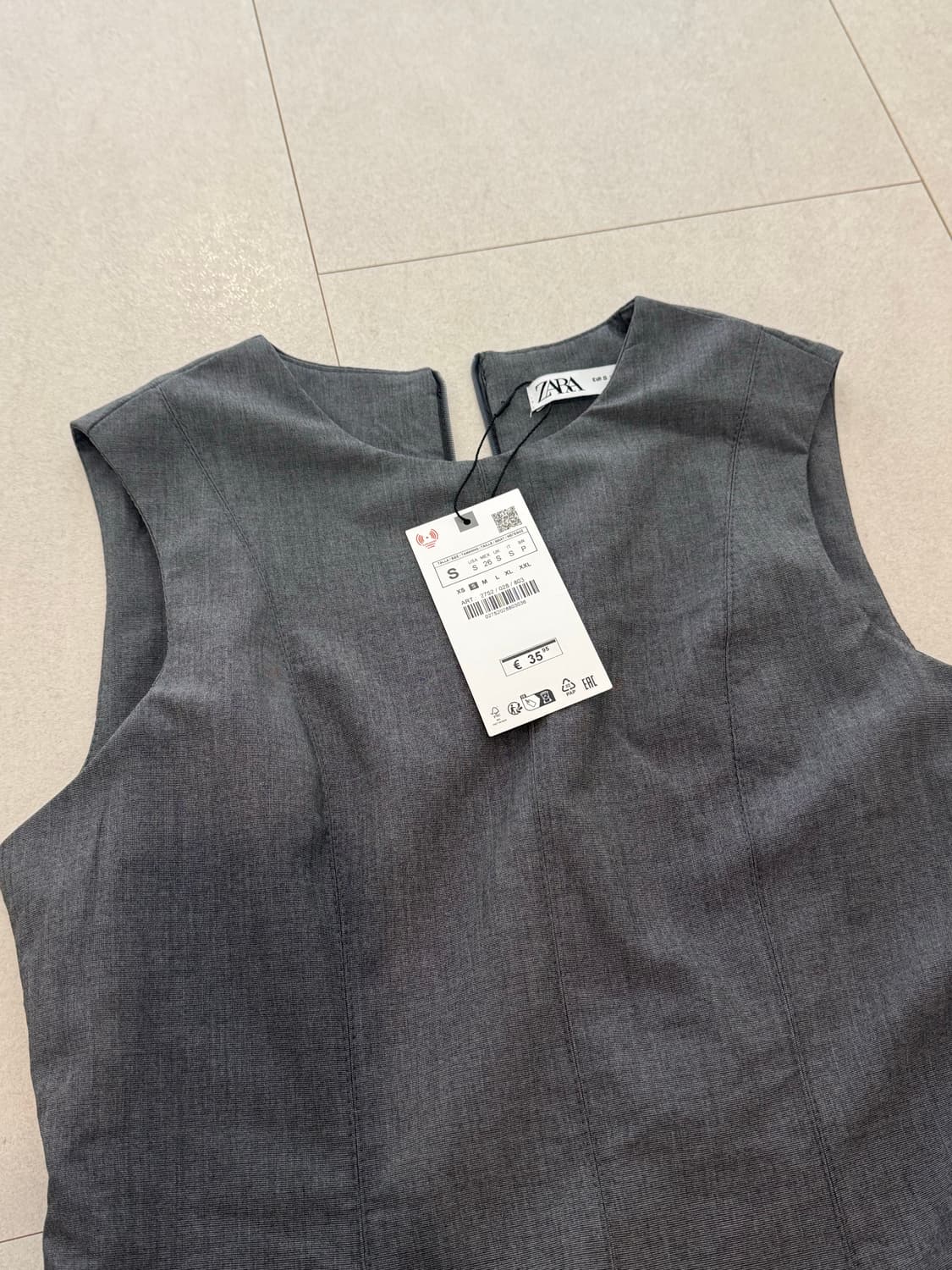 새상품) Zara 자라 그레이 플리츠 원피스 S 상품이미지1