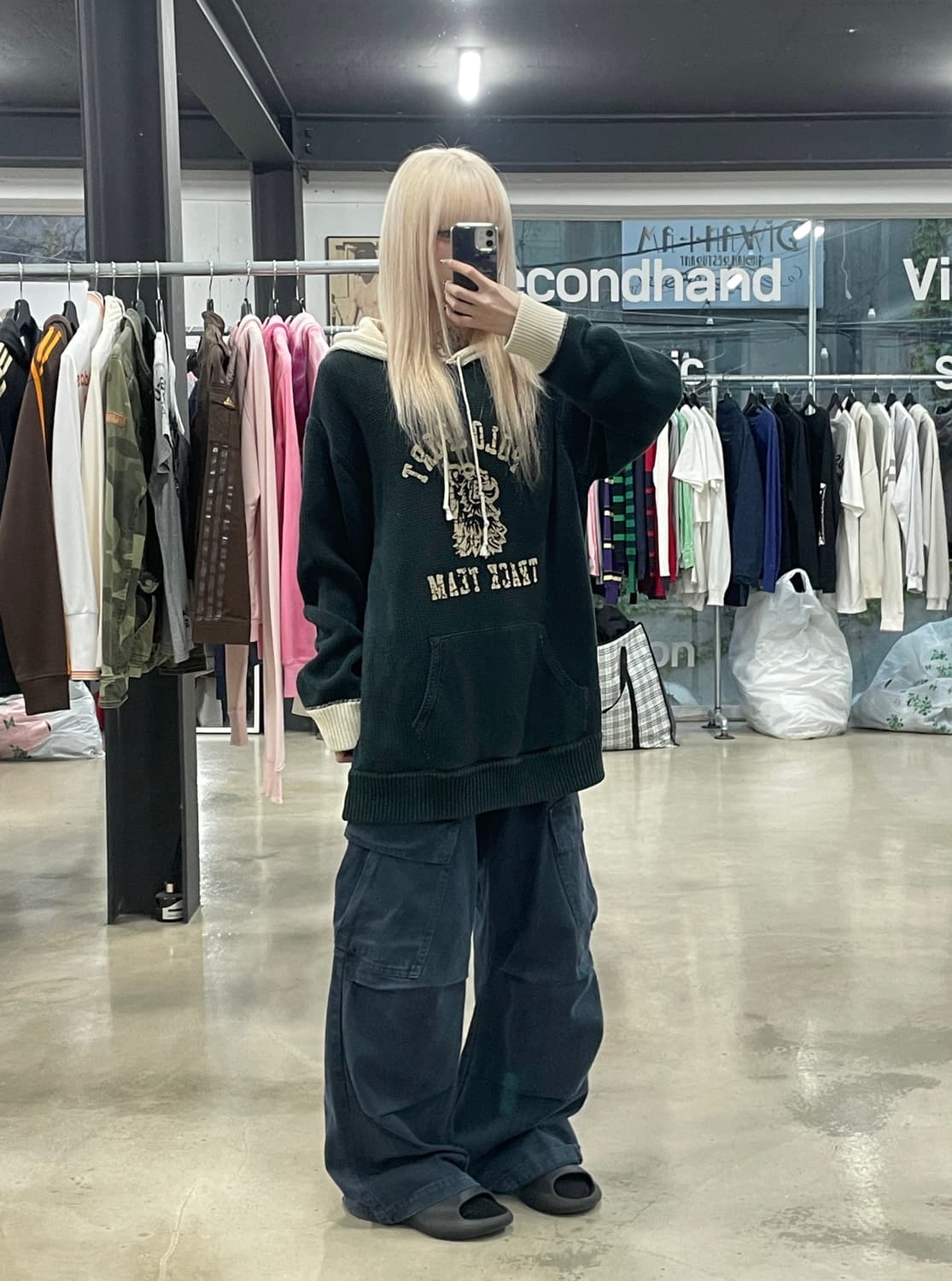 폴로 스포츠 오버핏 후드 니트 상품이미지2