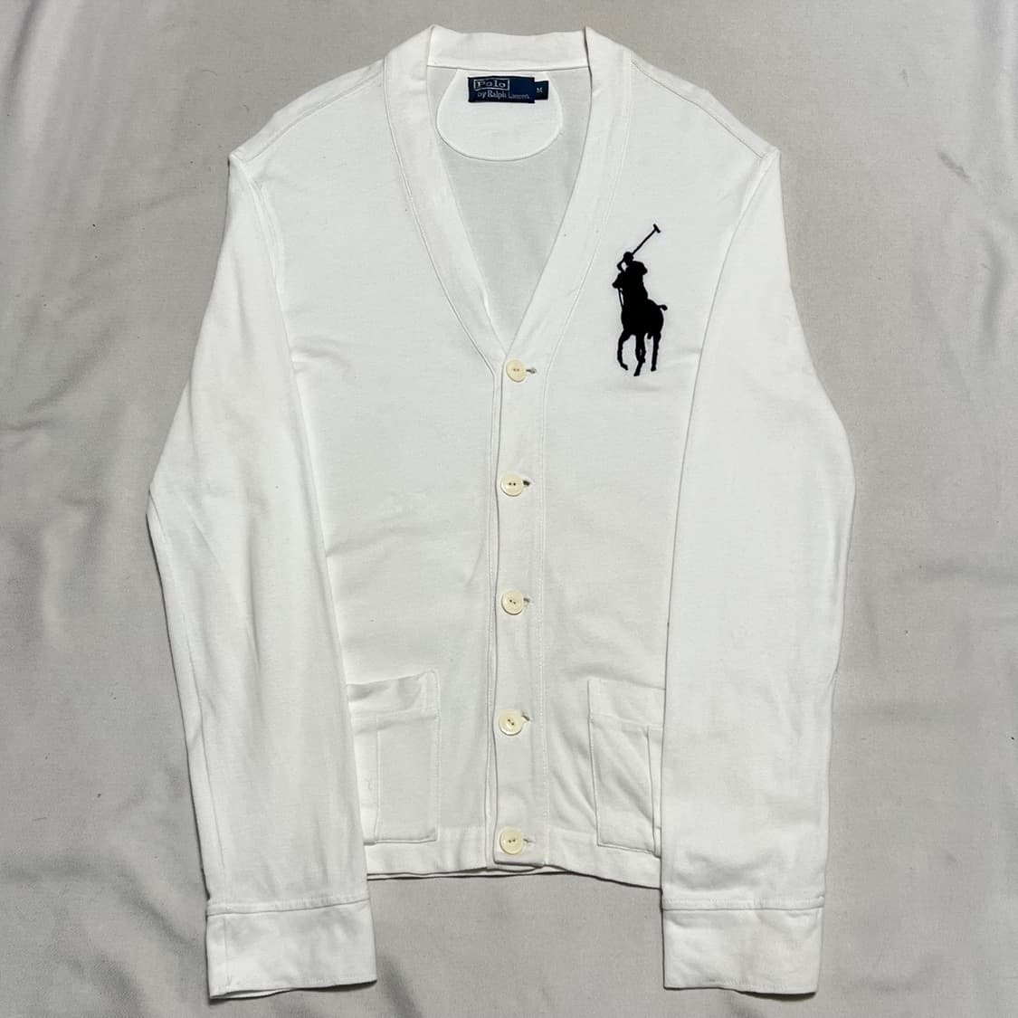 M 폴로랄프로렌 빅포니 브이넥 화이트 가디건 상품이미지2