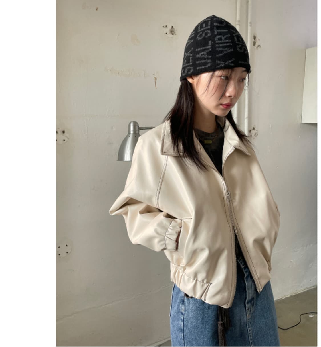 새상품) 김아홉 9.HOPE 스티치 레더 자켓 상품이미지2