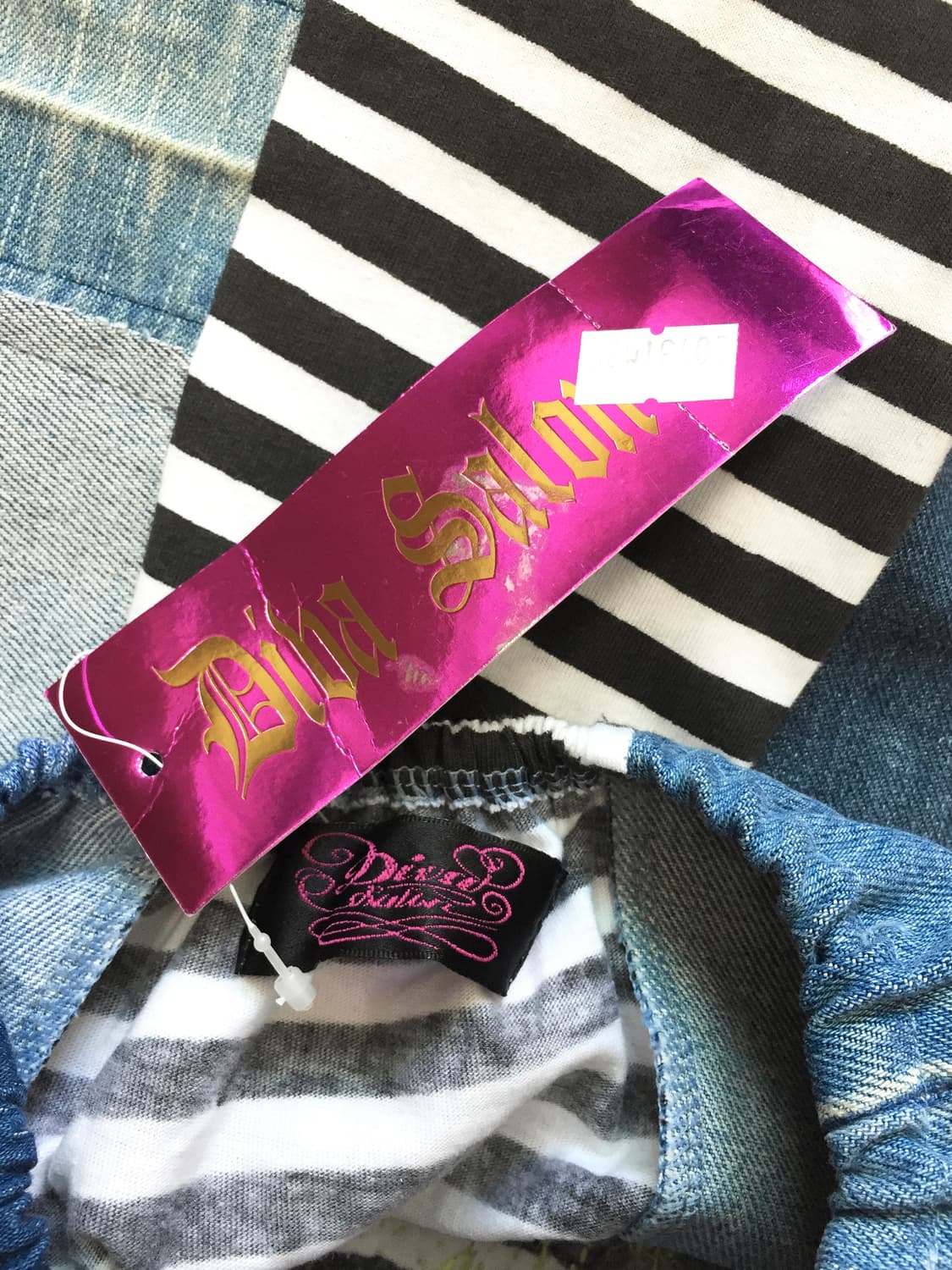 Rare Patchwork Denim Lettering Dress 상품이미지7