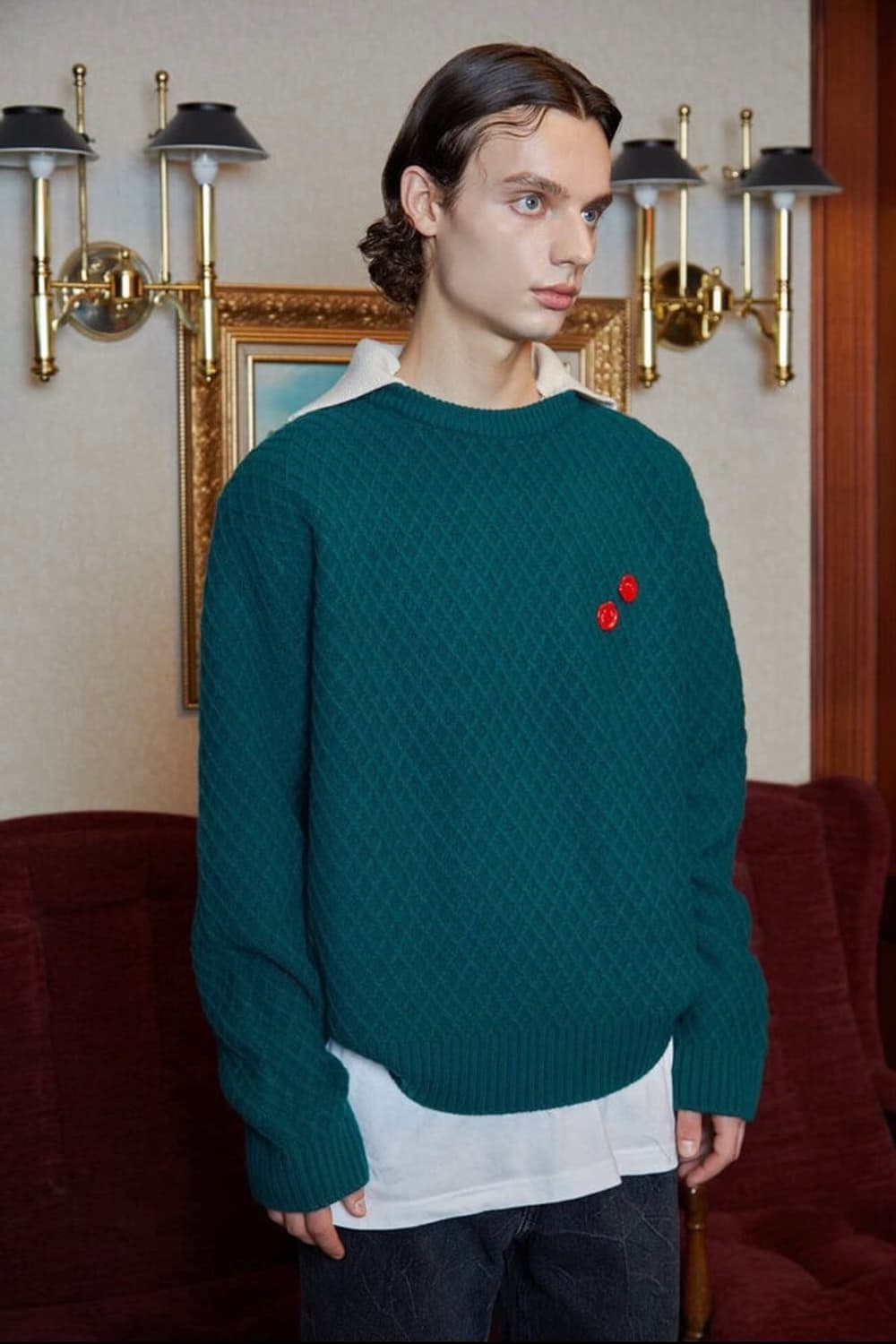 STU 메리노울 카라니트 상품이미지2