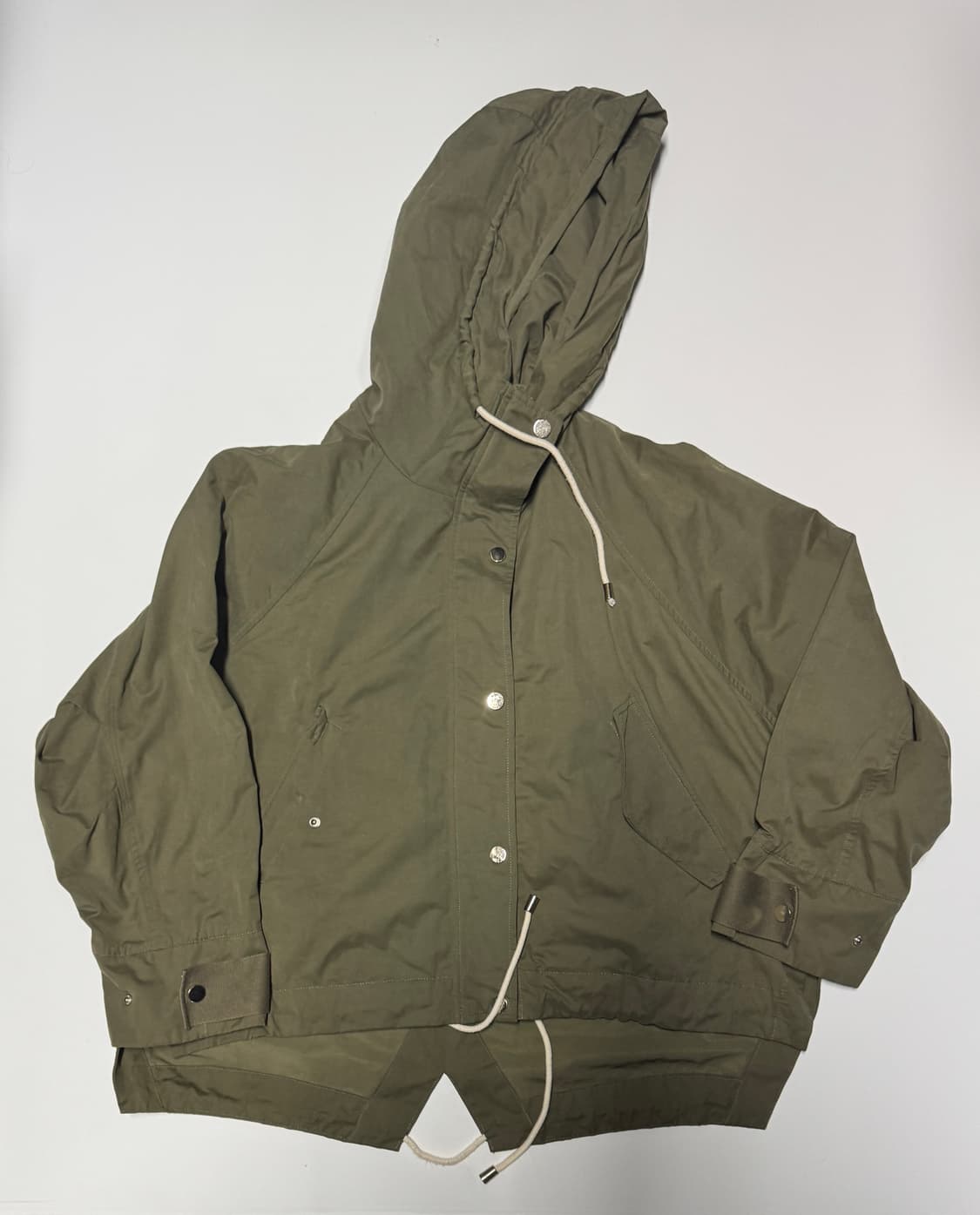 여성 자라 ZARA 오버핏 야상 후드 자켓 카키 상품이미지1