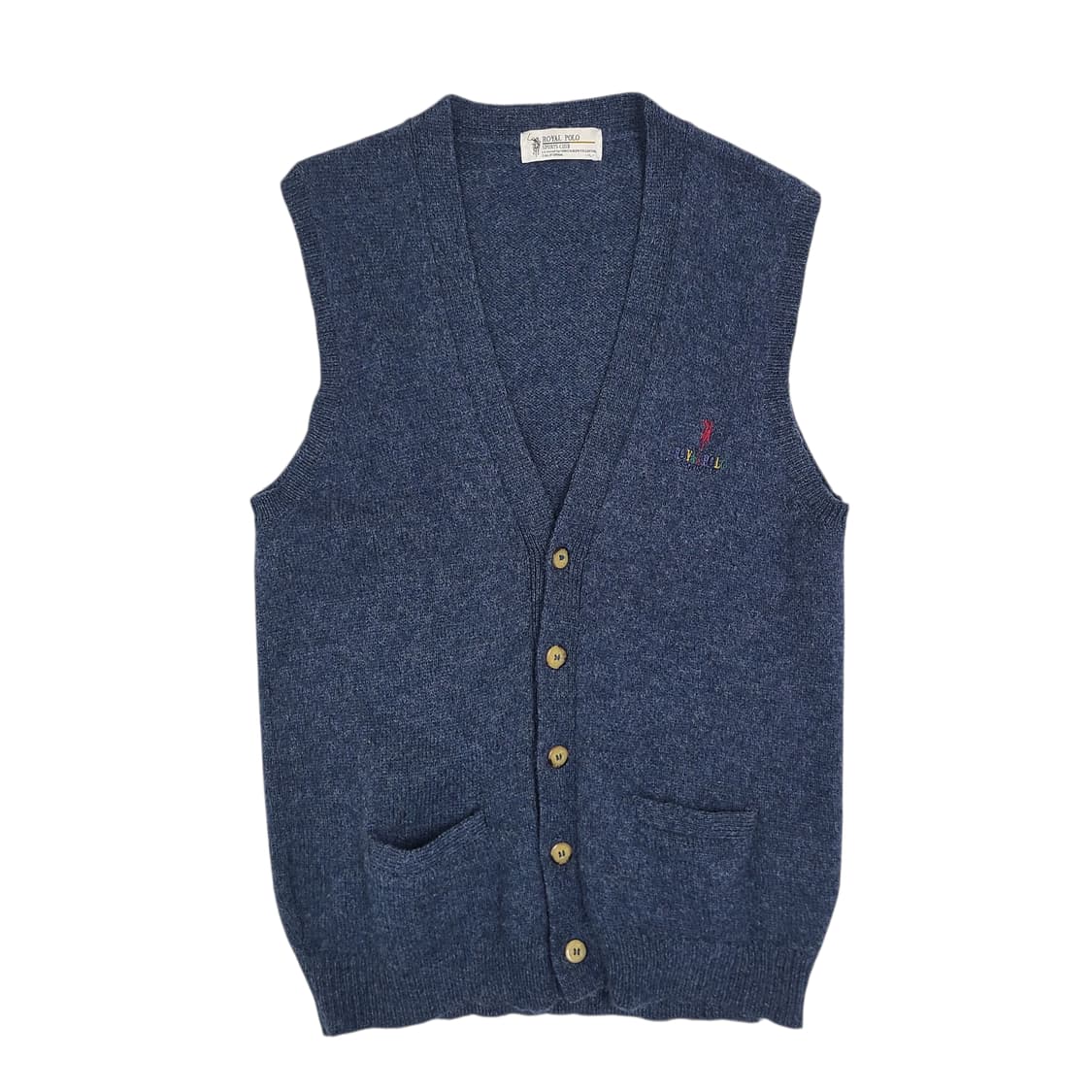 Royal Polo Sports Club 멜란지 블루 니트 베스트 상품이미지1