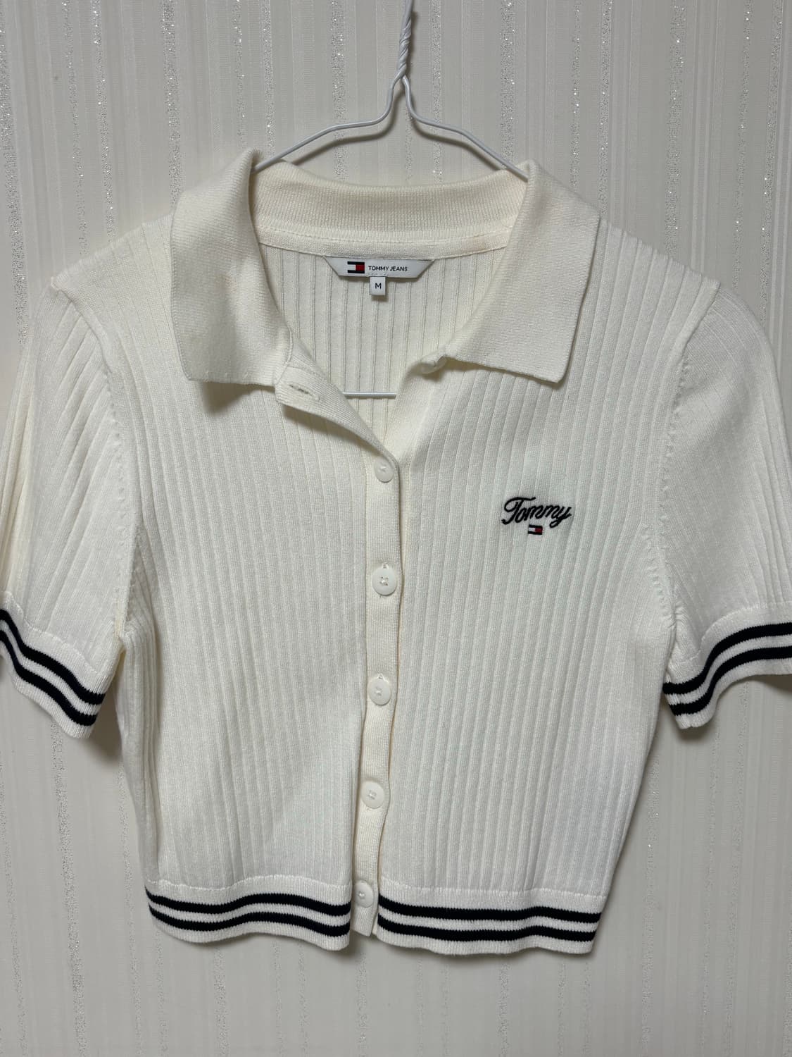 타미힐피거 크롭 립 폴로 가디건 M 상품이미지6