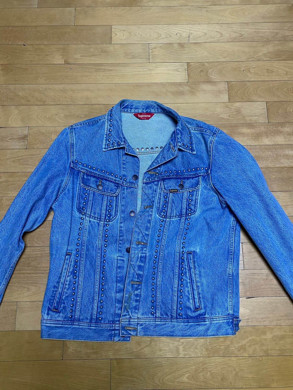 Supreme 17SS Studded denim trucker blue 상품이미지1