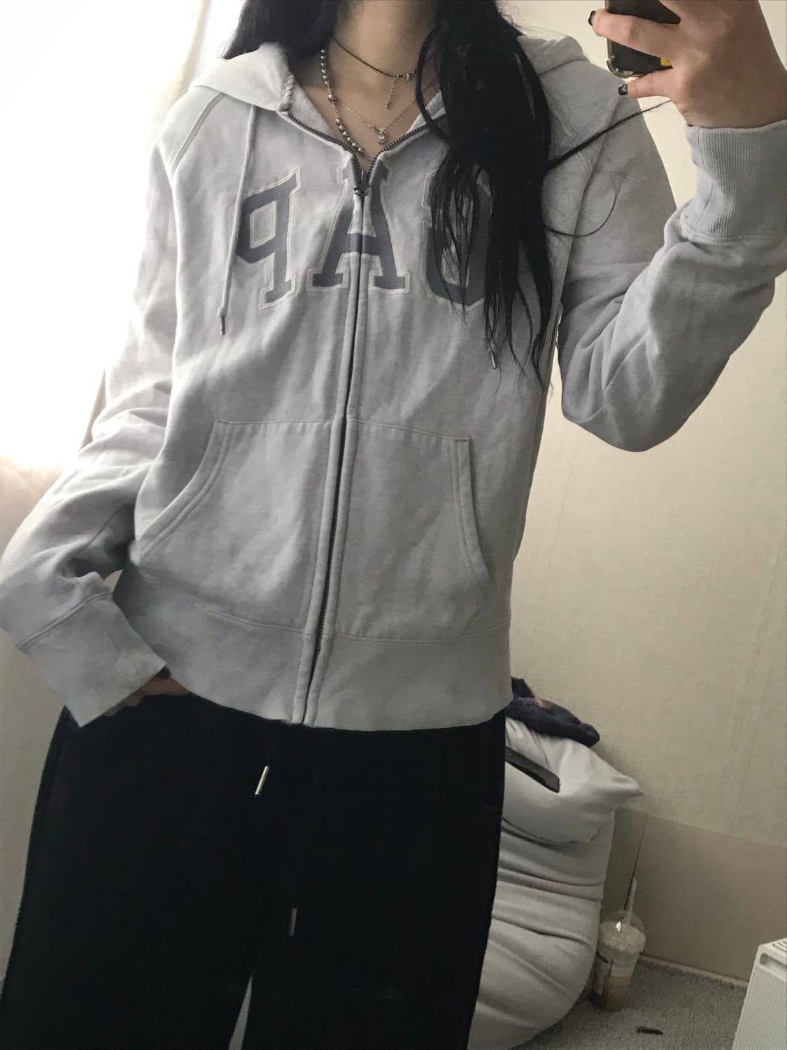 갭 연그레이 후드집업 상품이미지7