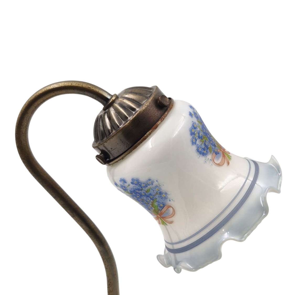 80s 밀크글라스 리본 꽃다발 엔틱 테이블 램프 상품이미지3