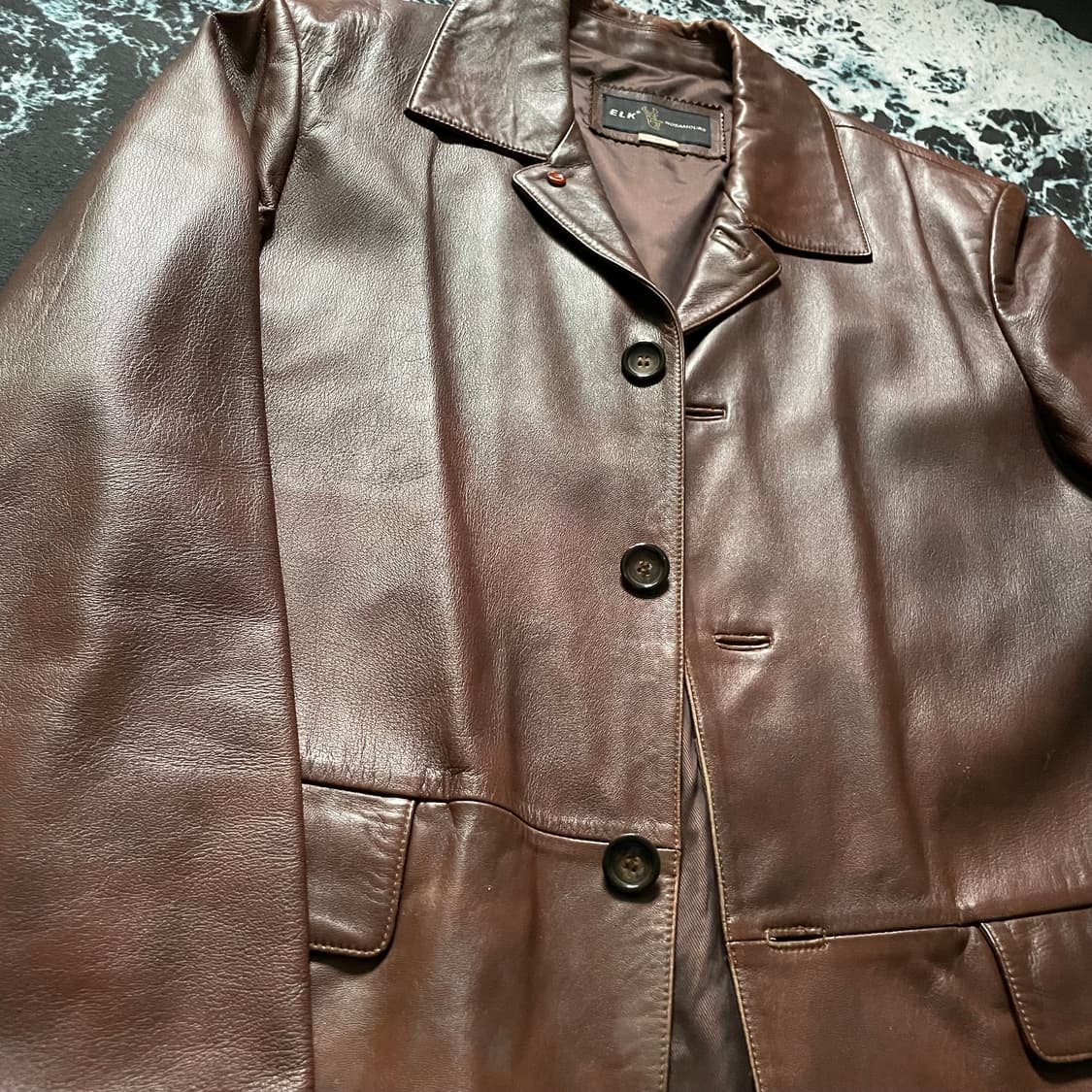 Brown leather blazer 상품이미지2