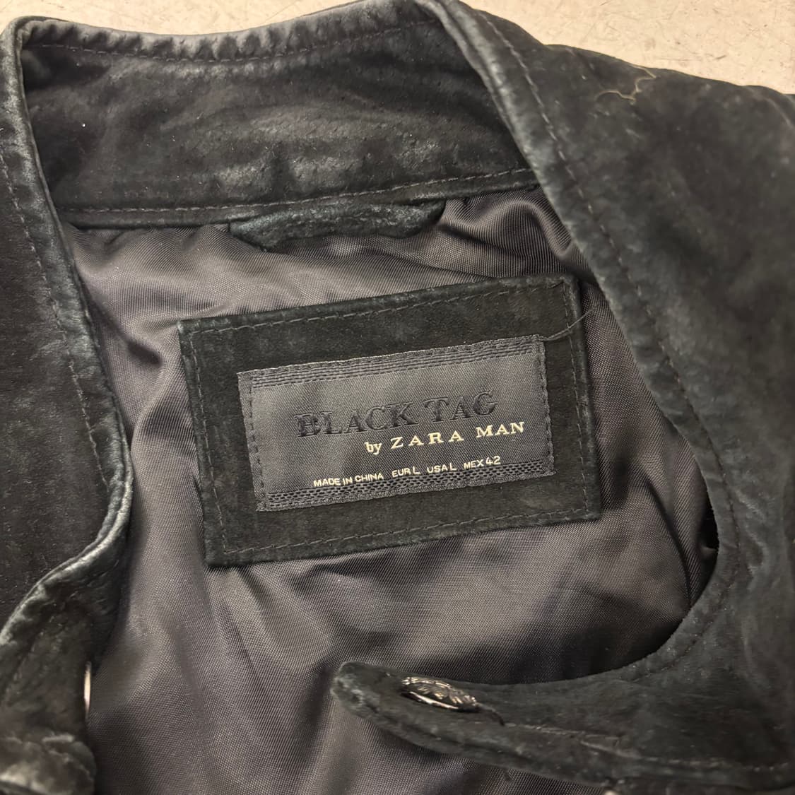 자라 블랙택 스웨이드 바이커 자켓 상품이미지4