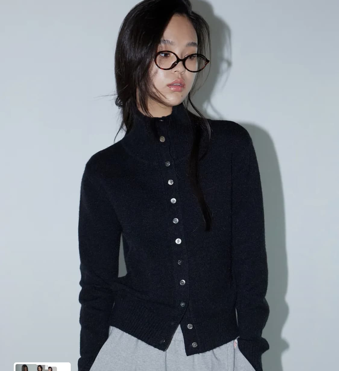 미치코런던 하이넥 버튼 가디건 상품이미지1