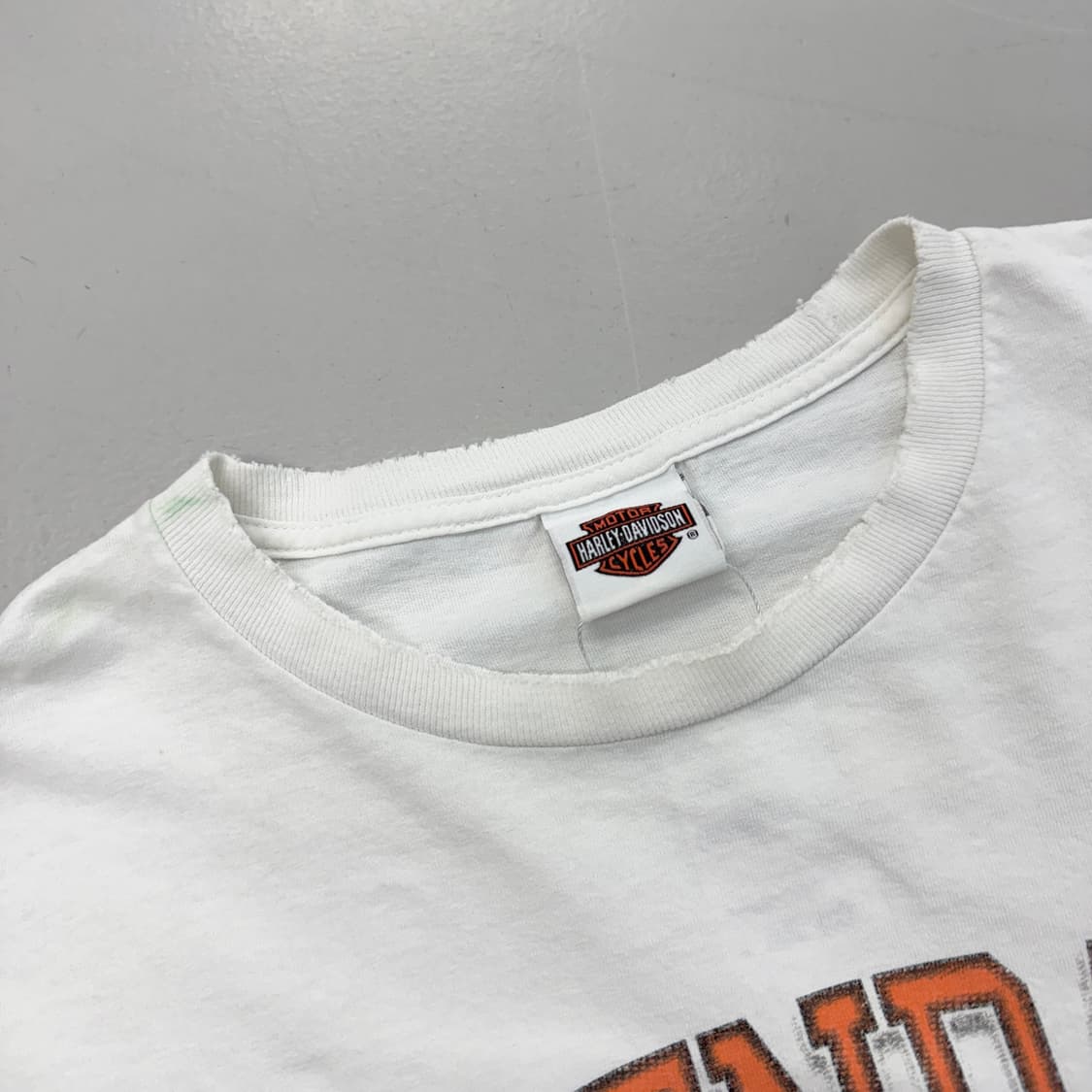 할리데이비슨 빅로고 빈티지 바이크 그래픽 롱슬리브 긴팔 티셔츠 화이트 상품이미지7