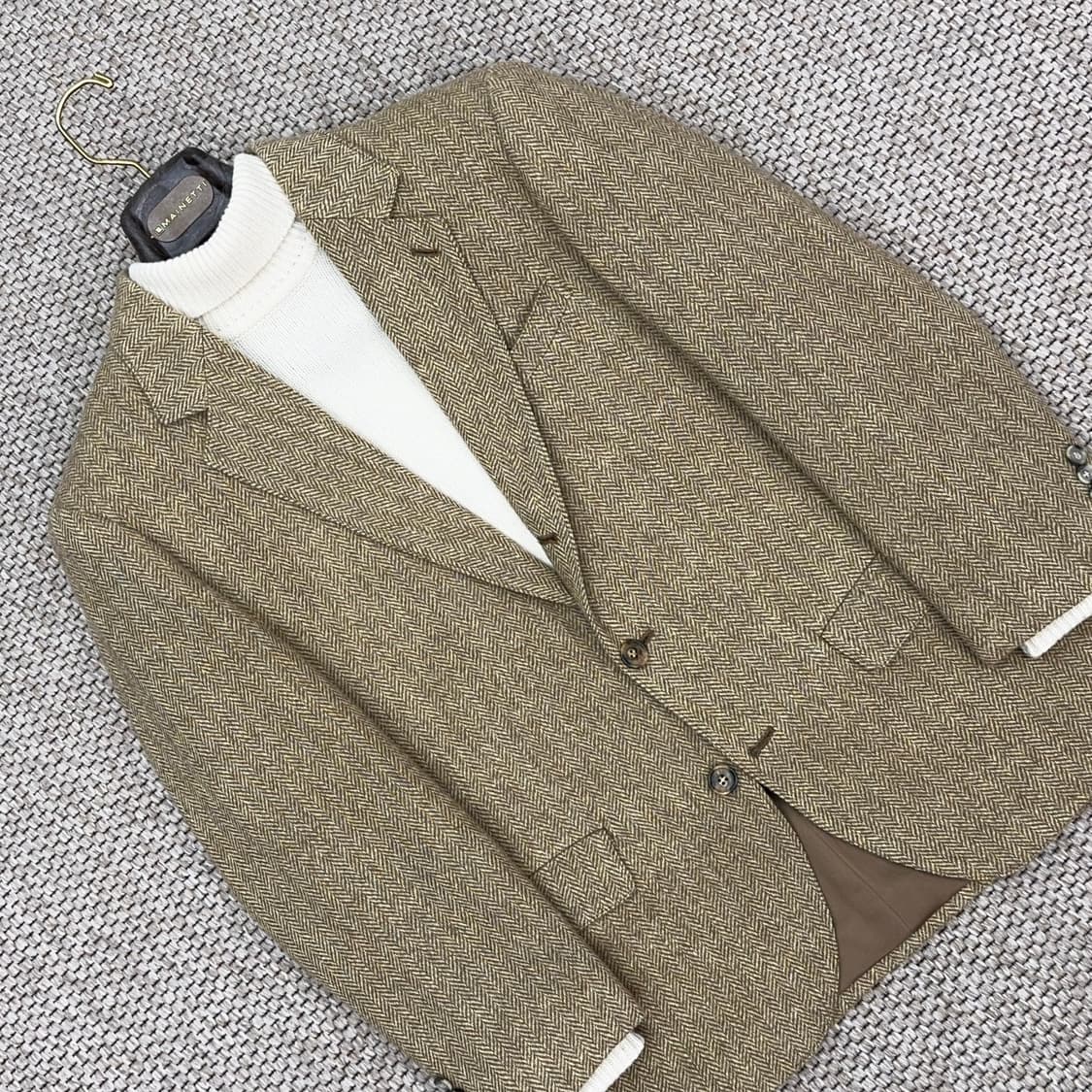 Norman Hilton 테일러드 헤링본 트위드 자켓 상품이미지3