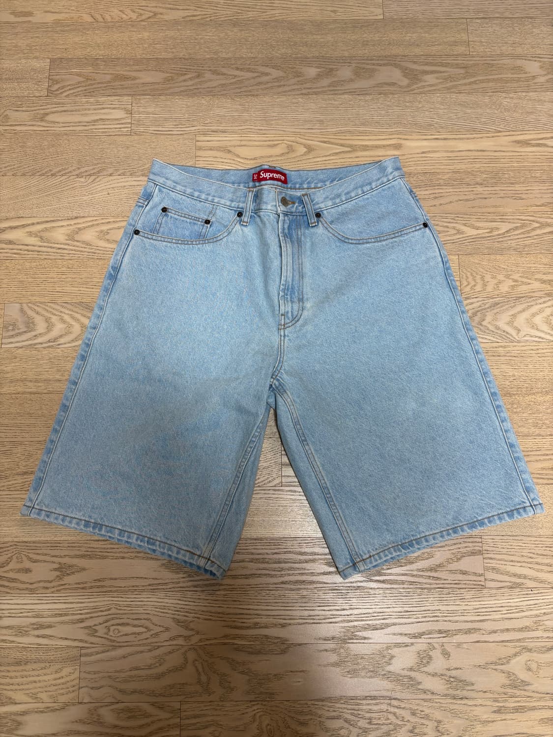 슈프림 배기 데님 쇼츠 라이트 워시드 인디고  상품이미지5