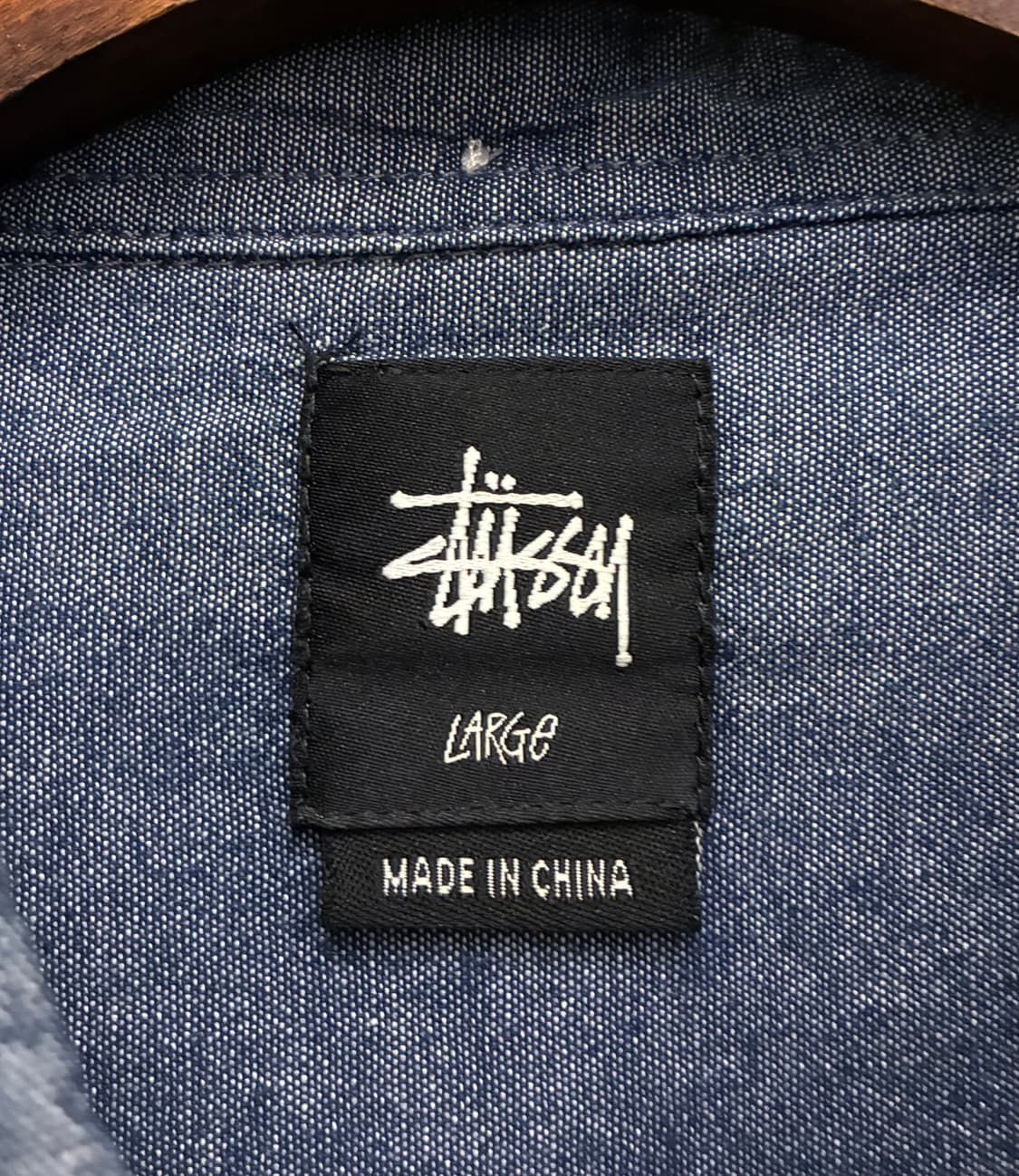 (L)Stussy 스투시 코튼 포켓 버튼다운 샴브레이셔츠 데님셔츠 상품이미지7