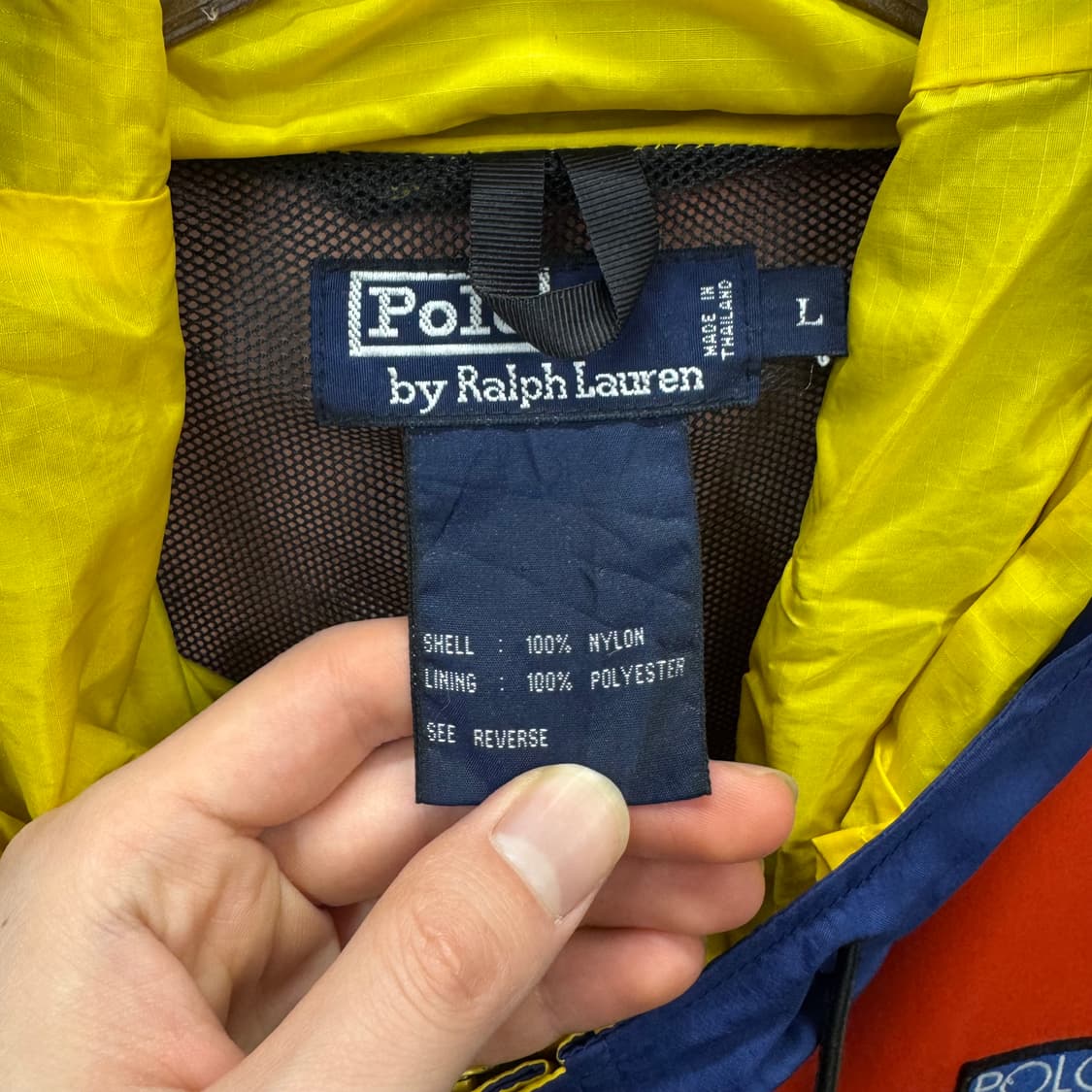 90s 폴로 랄프로렌 롱파카 울트렉스 컬러블록 포인트 네이비 오렌지 배색 상품이미지7