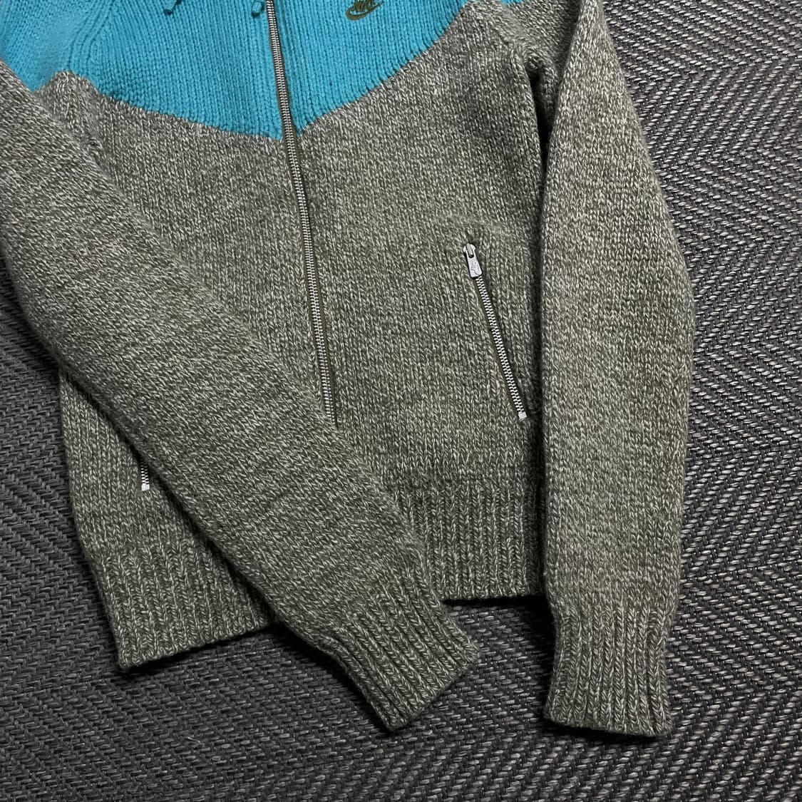 00s 나이키 올드스쿨 배색 니트 후드집업o 5336 상품이미지4