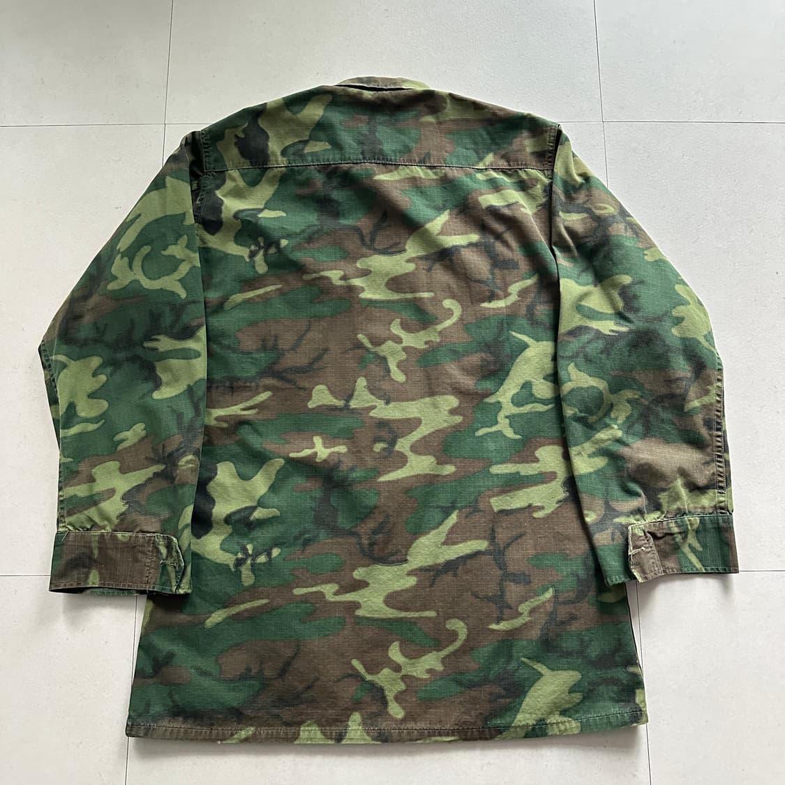 60s 미군 오리지널 베트남전 ERDL 패턴 정글 퍼티그 자켓 미디움 롱 상품이미지7