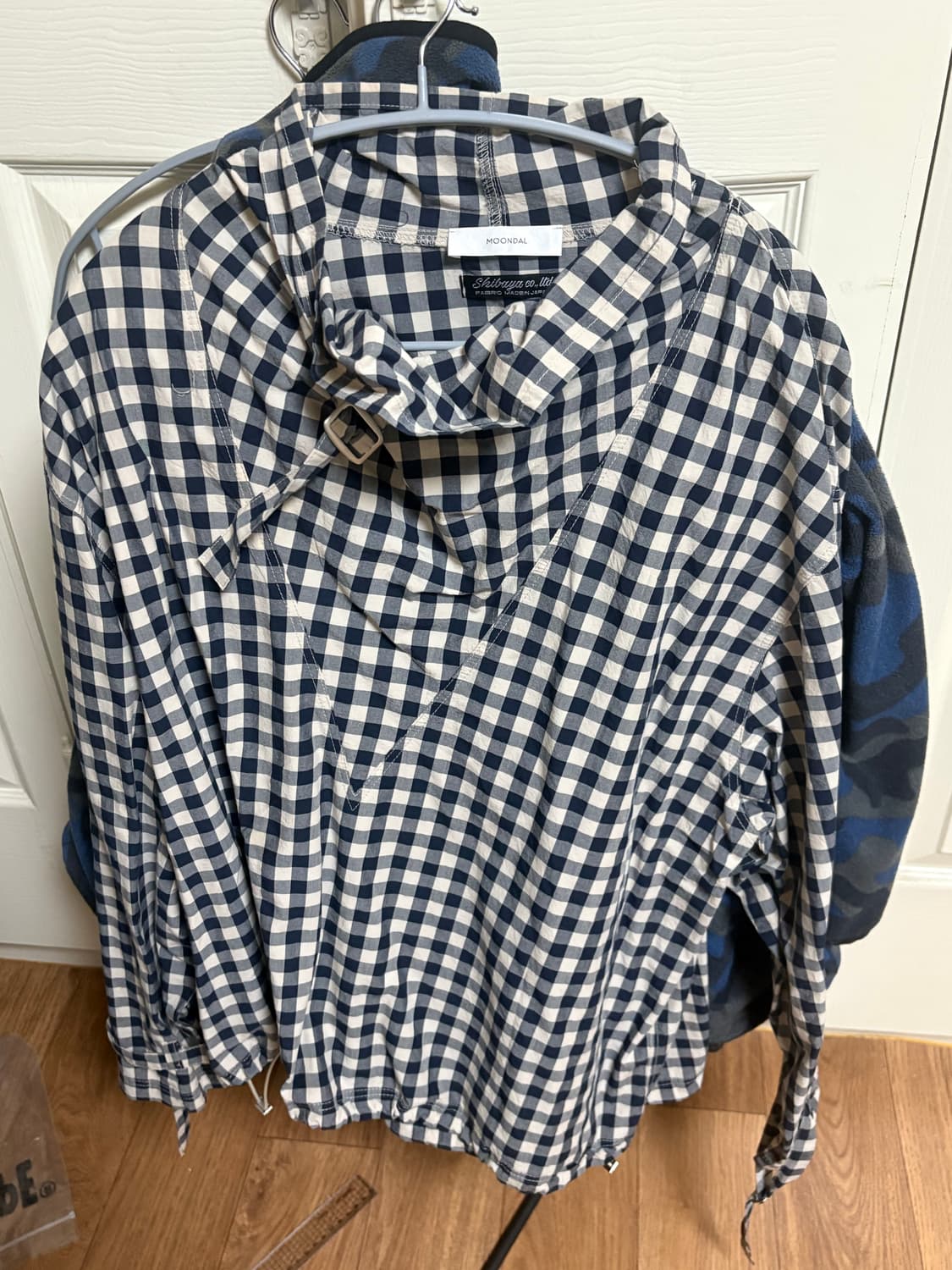 moondal 문달 벨트 아노락(belted anorak) 네이비체크 상품이미지4