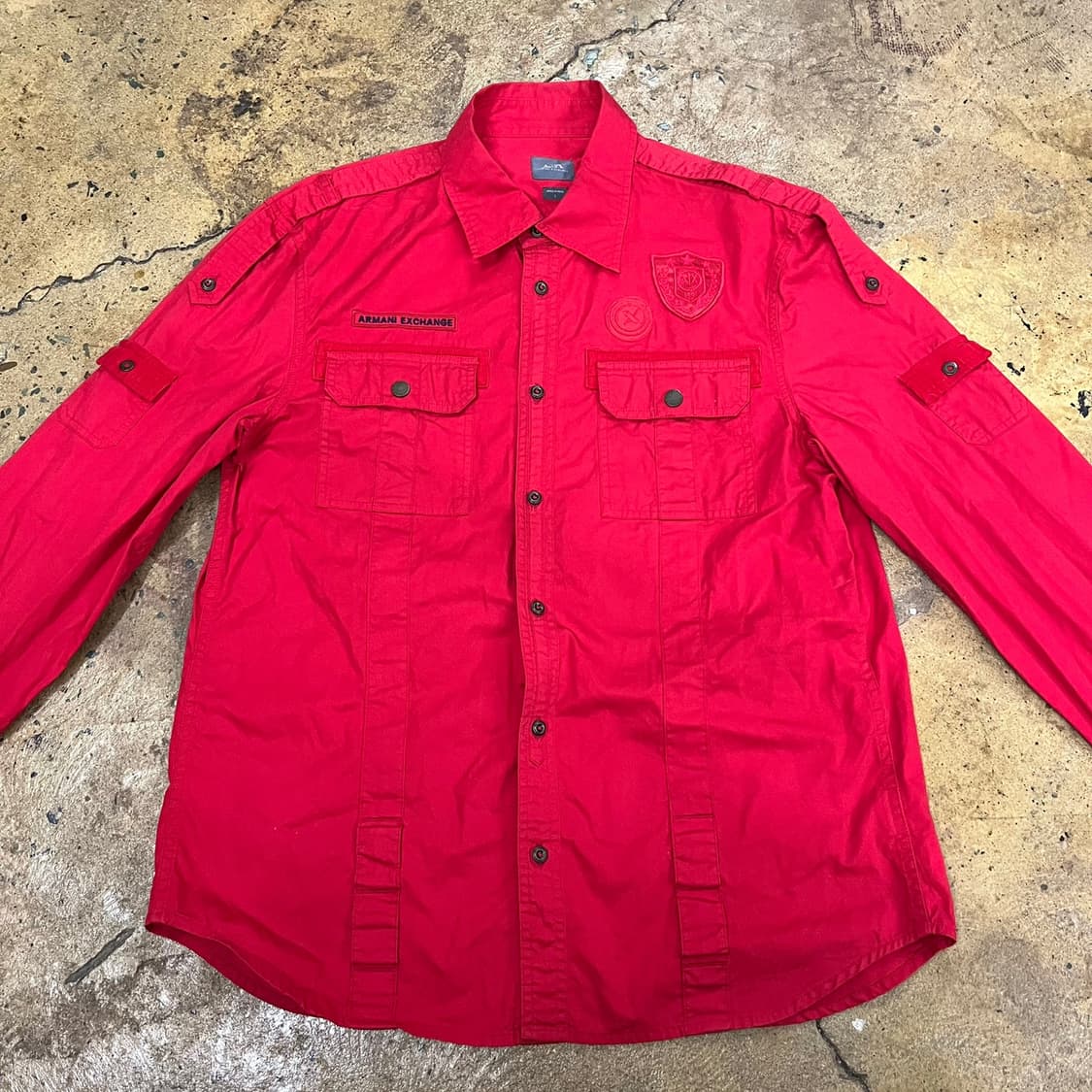 [정품/L] 아르마니 익스체인지 레드 셔츠 남방 b19 상품이미지3