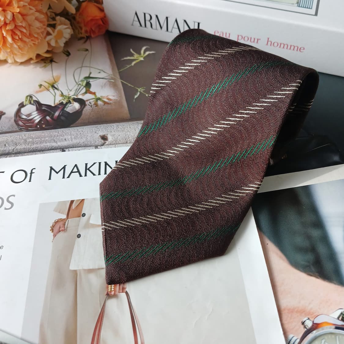 조르지오 아르마니 스트라이프 넥타이 9.9cm A+등급 A19804 상품이미지2