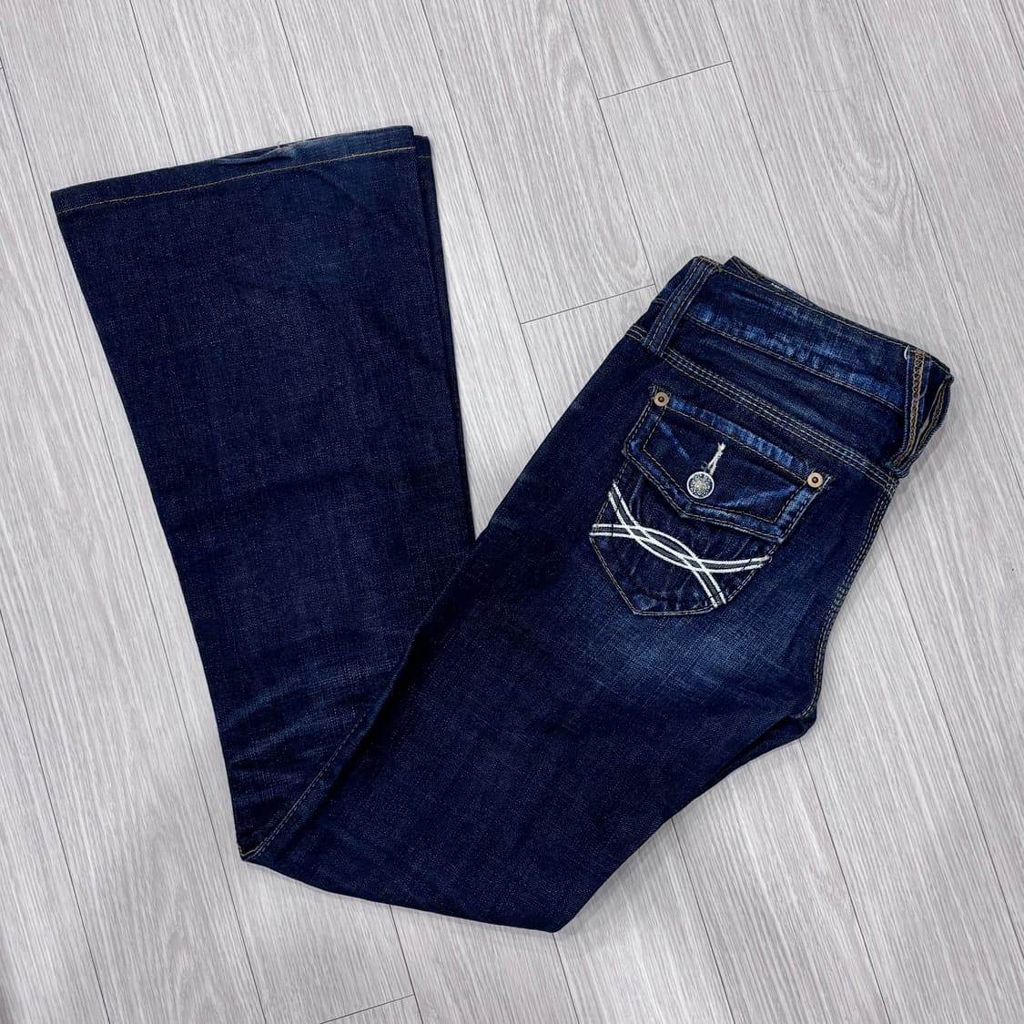 y2k 빈티지 워싱 데님 로우라이즈 부츠컷 청바지 상품이미지3