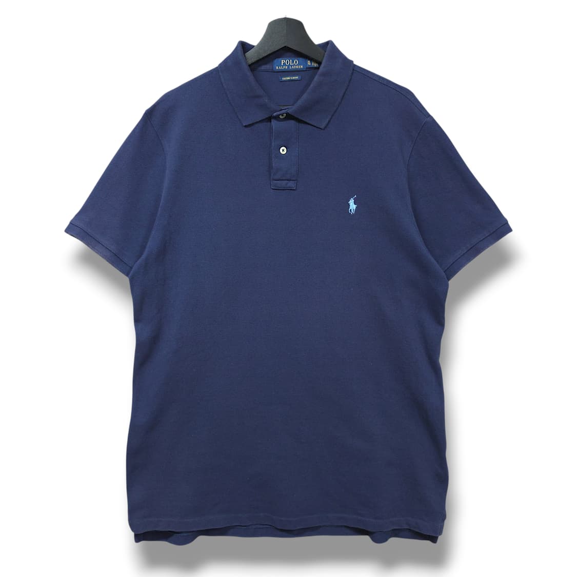 [XL] 폴로 네이비 커스텀 슬림핏 코튼 PK 반팔 카라티셔츠 상품이미지1
