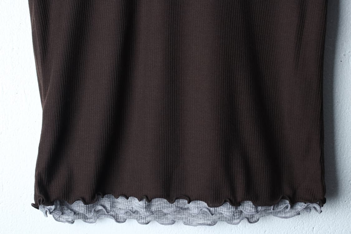 W(M) 에잇세컨즈 반팔 티셔츠 레이어드 골지 브라운 놈코어-H33489 상품이미지4