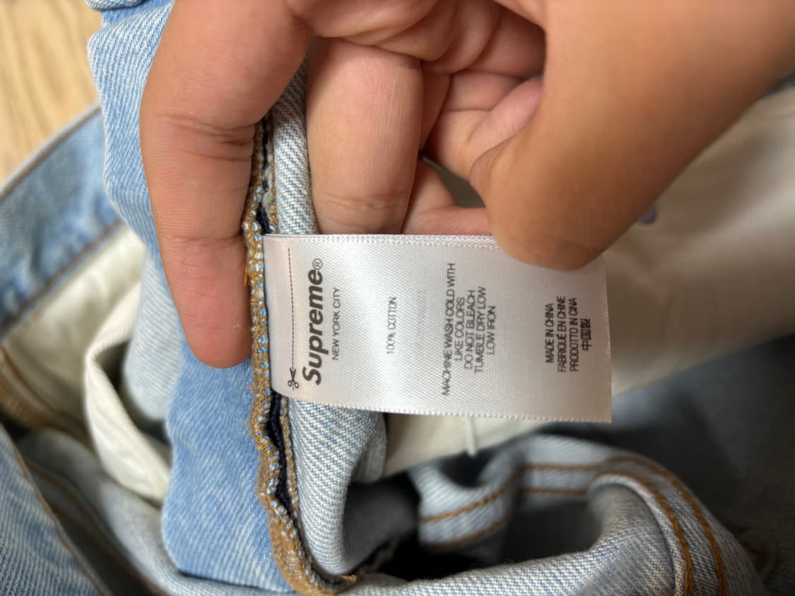 슈프림 배기 데님 쇼츠 라이트 워시드 인디고  상품이미지3