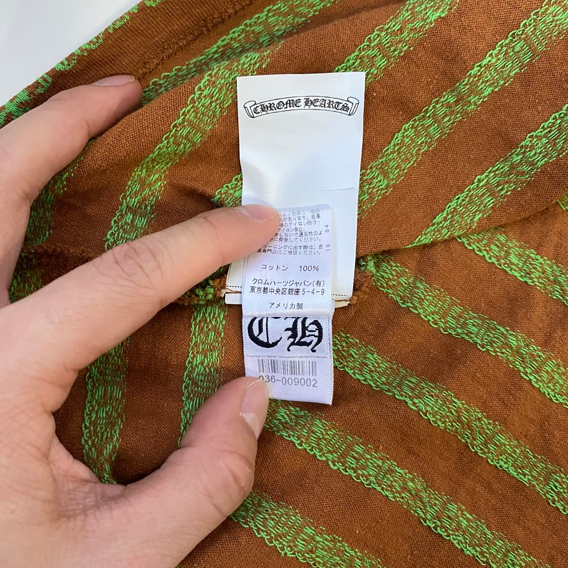 [M] 크롬하츠 매티보이 스트라이프 반팔 티셔츠 브라운 상품이미지8