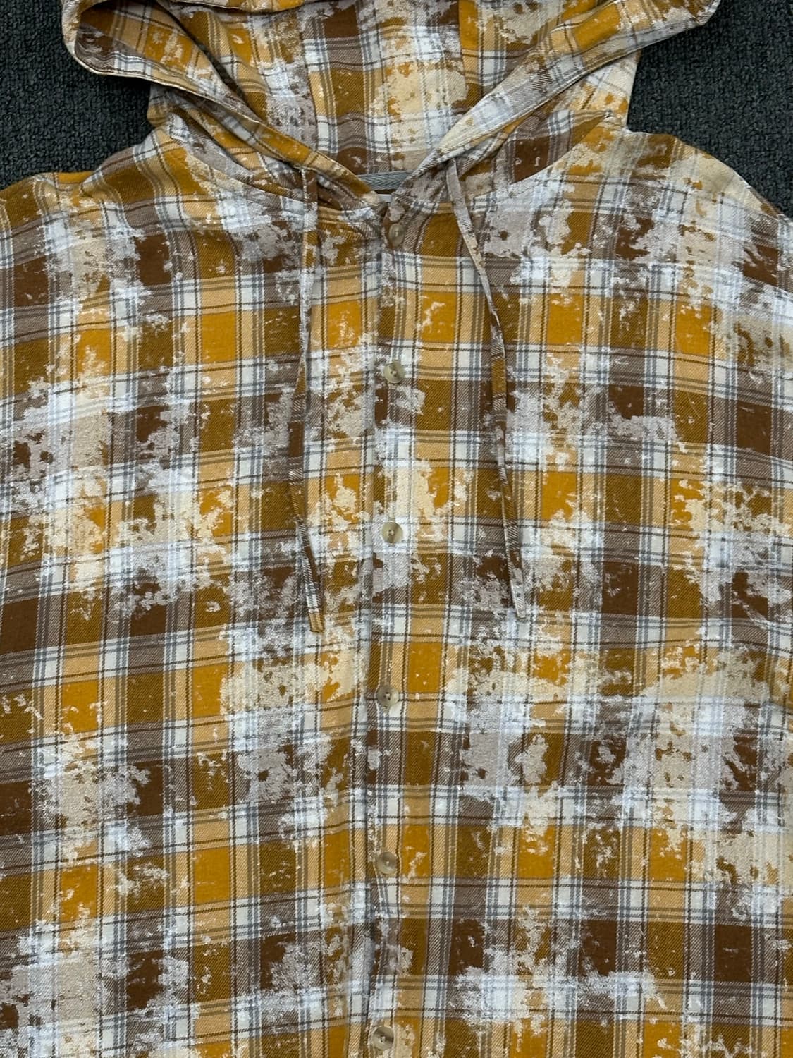 OS)빈티지 그런지 오버핏 후드 체크 셔츠 상품이미지5