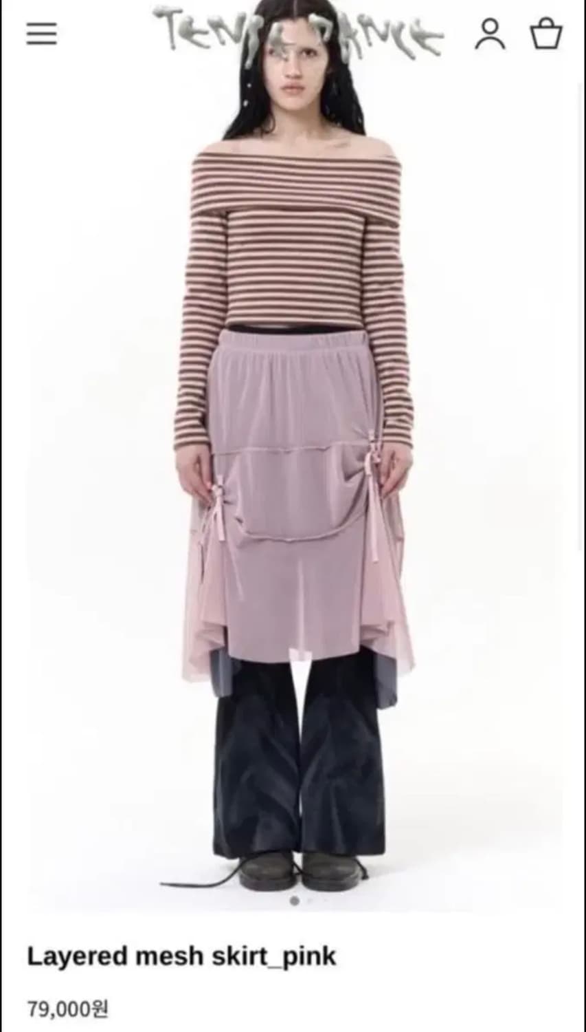 탠스댄스 레이어드 매쉬 스커트 핑크 상품이미지1