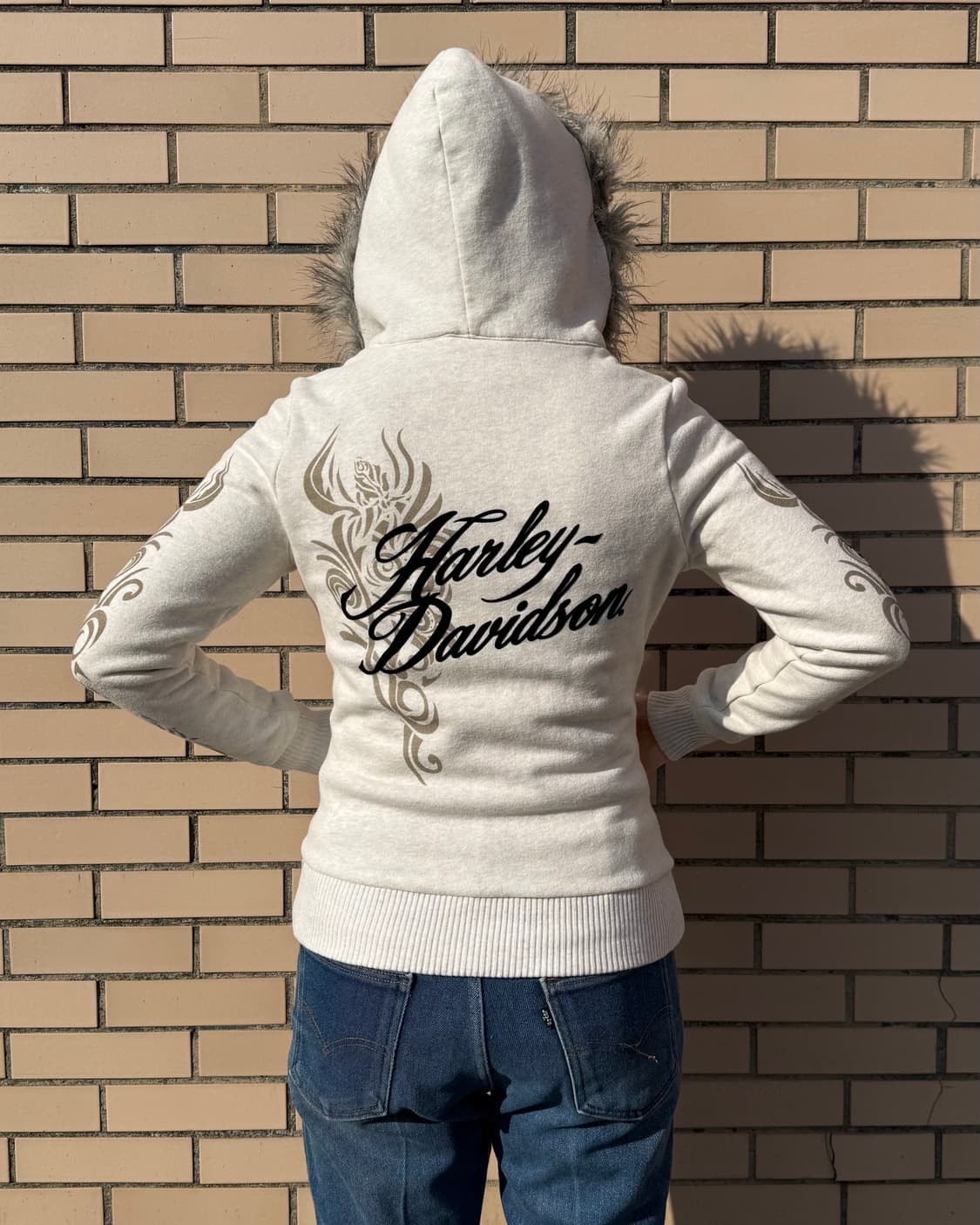 할리데이비슨 Y2k 퍼 후드집업 상품이미지4