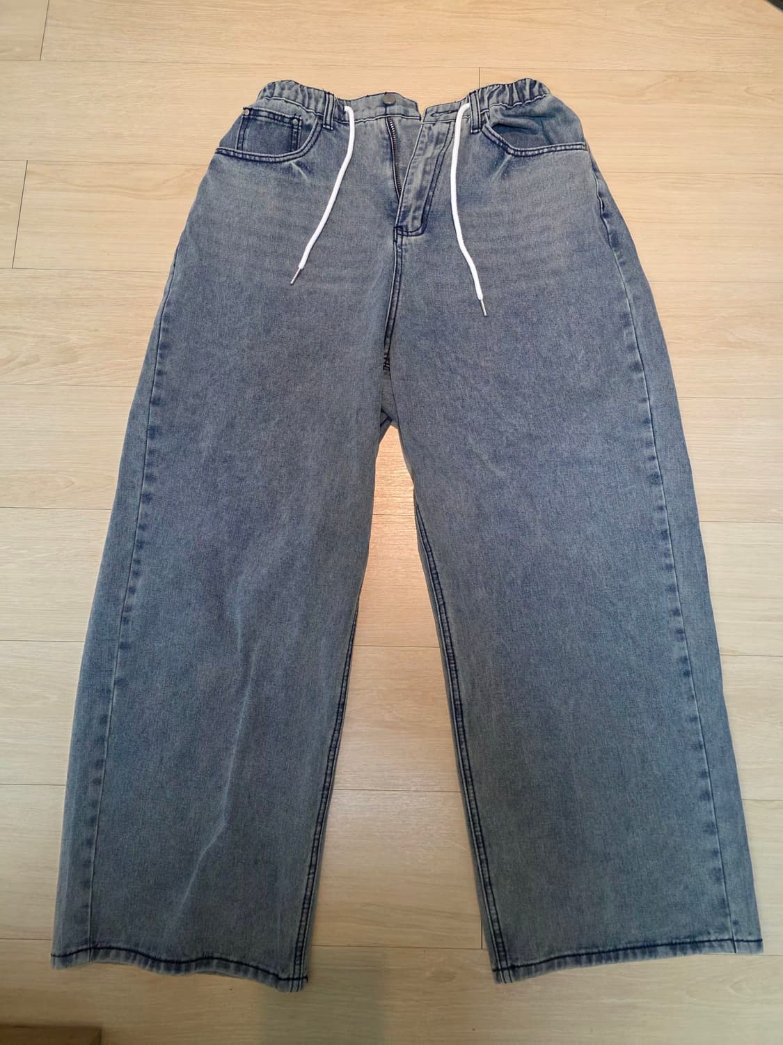 연청 데님 와이드 팬츠 (밴딩) 상품이미지3