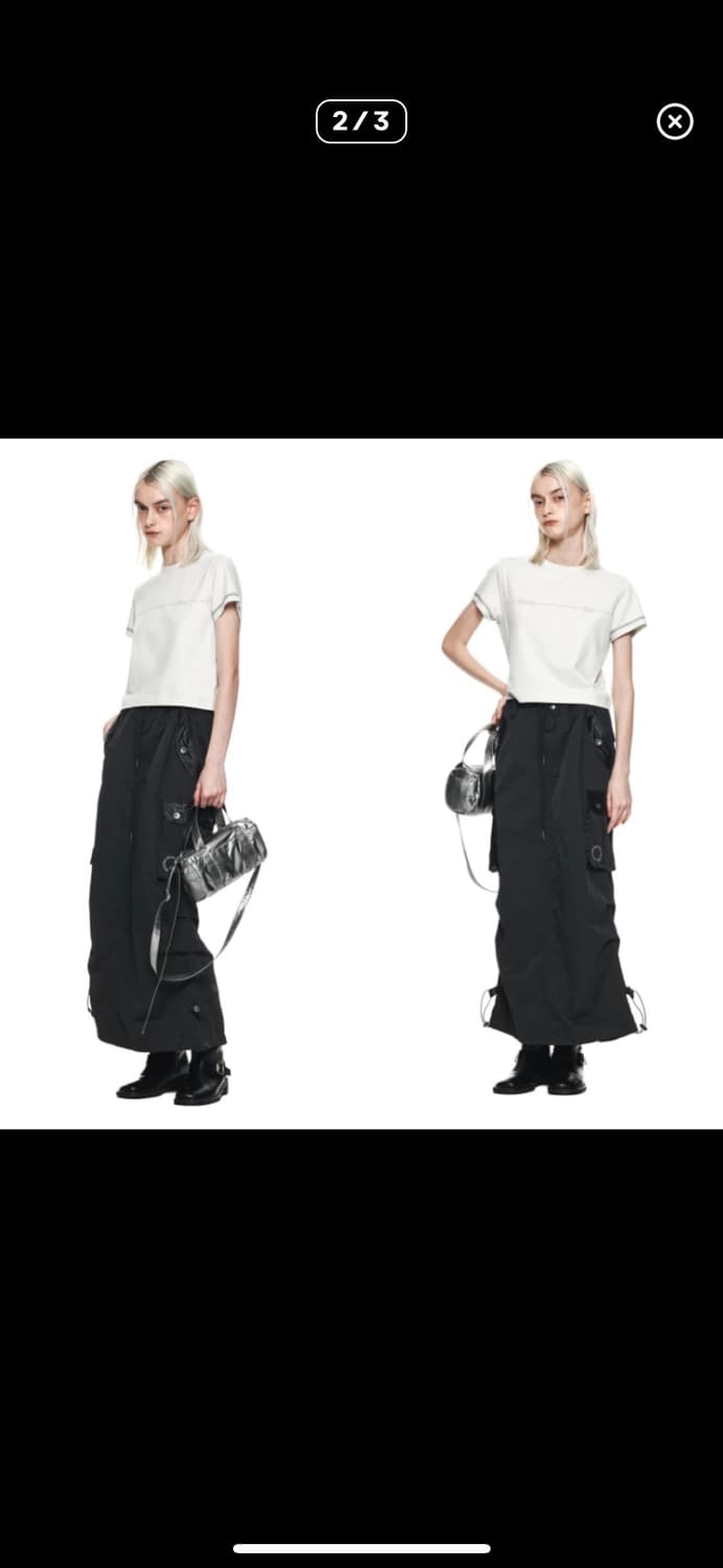 마뗑킴 카고 맥시 스커트 차콜 S 상품이미지2