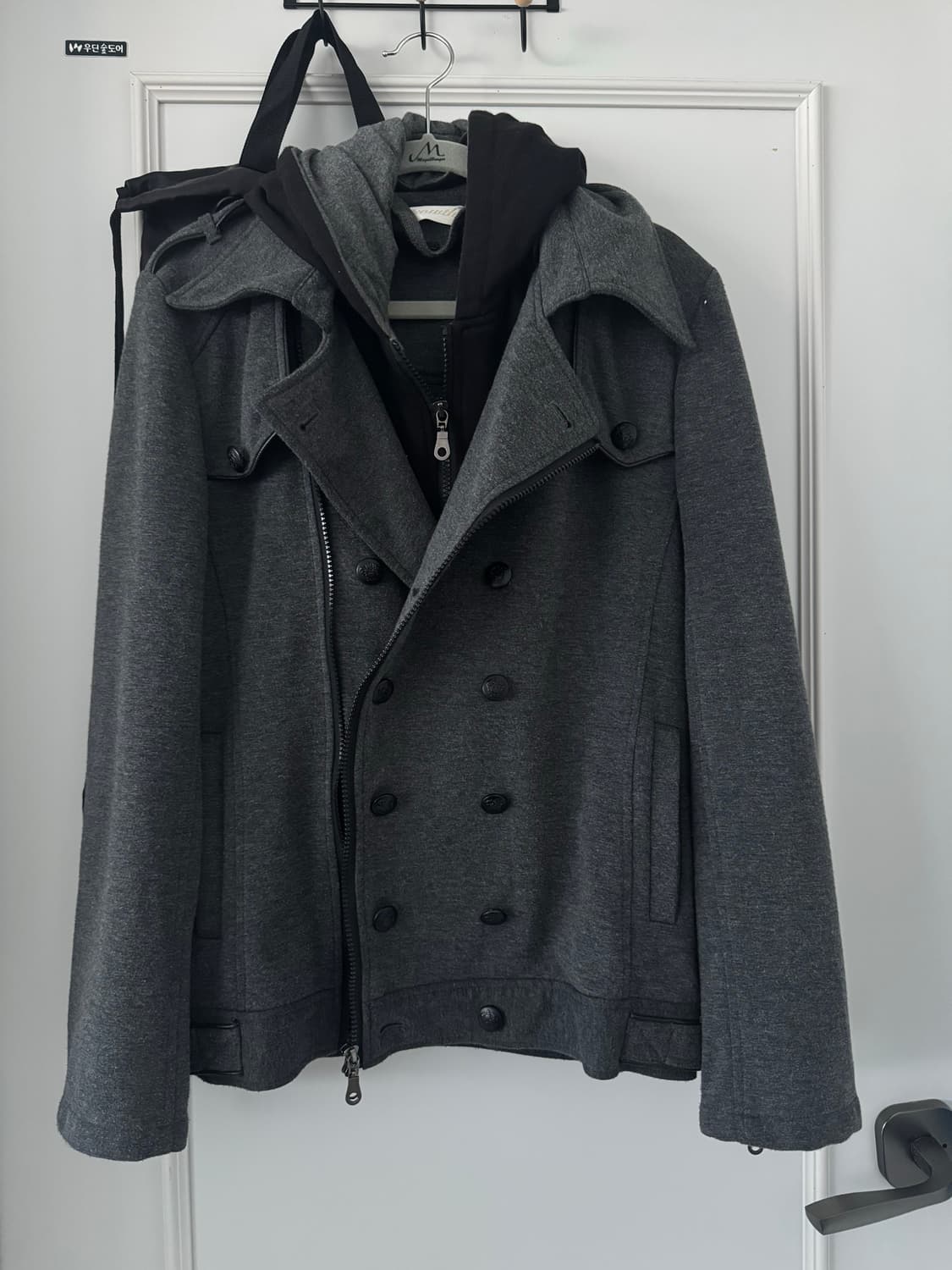 사선지퍼 나폴레옹 후드 코트 자켓 상품이미지1