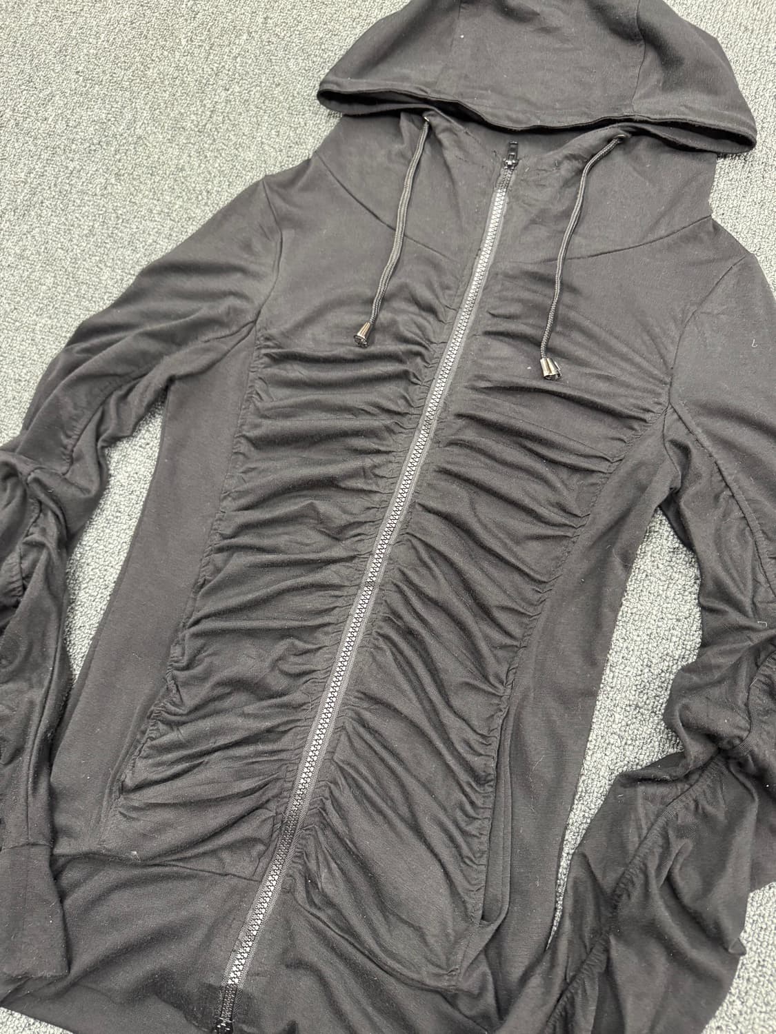 japanese vintage 여성 셔링 후드집업 상품이미지2