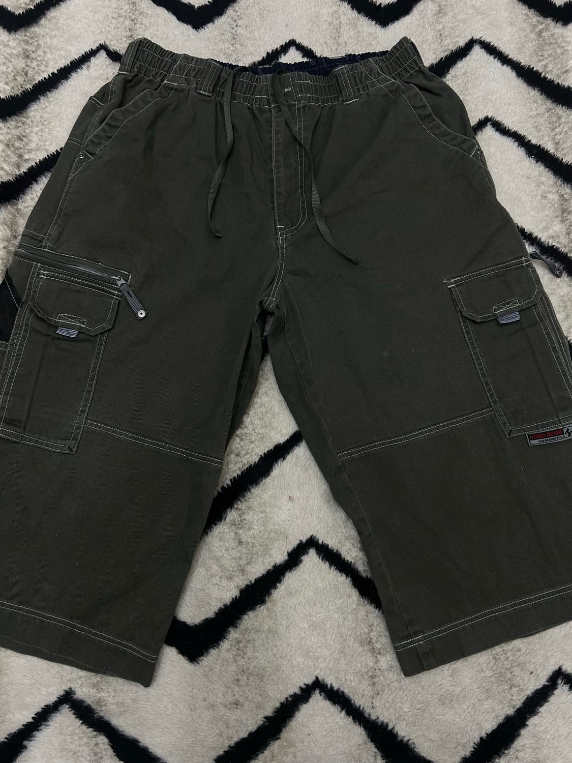 [L]재팬빈티지 Hobo 데님 7부 카고 팬츠/다크그린 상품이미지3