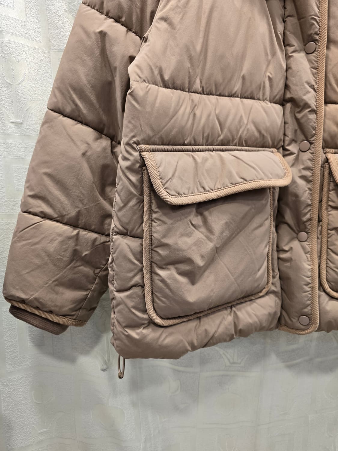 스파오 브라운 양털 카라 패딩 L(100) 상품이미지4