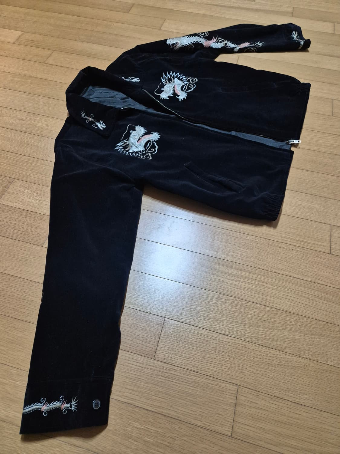 일본 벨벳 드래곤 자수 자켓 상품이미지4