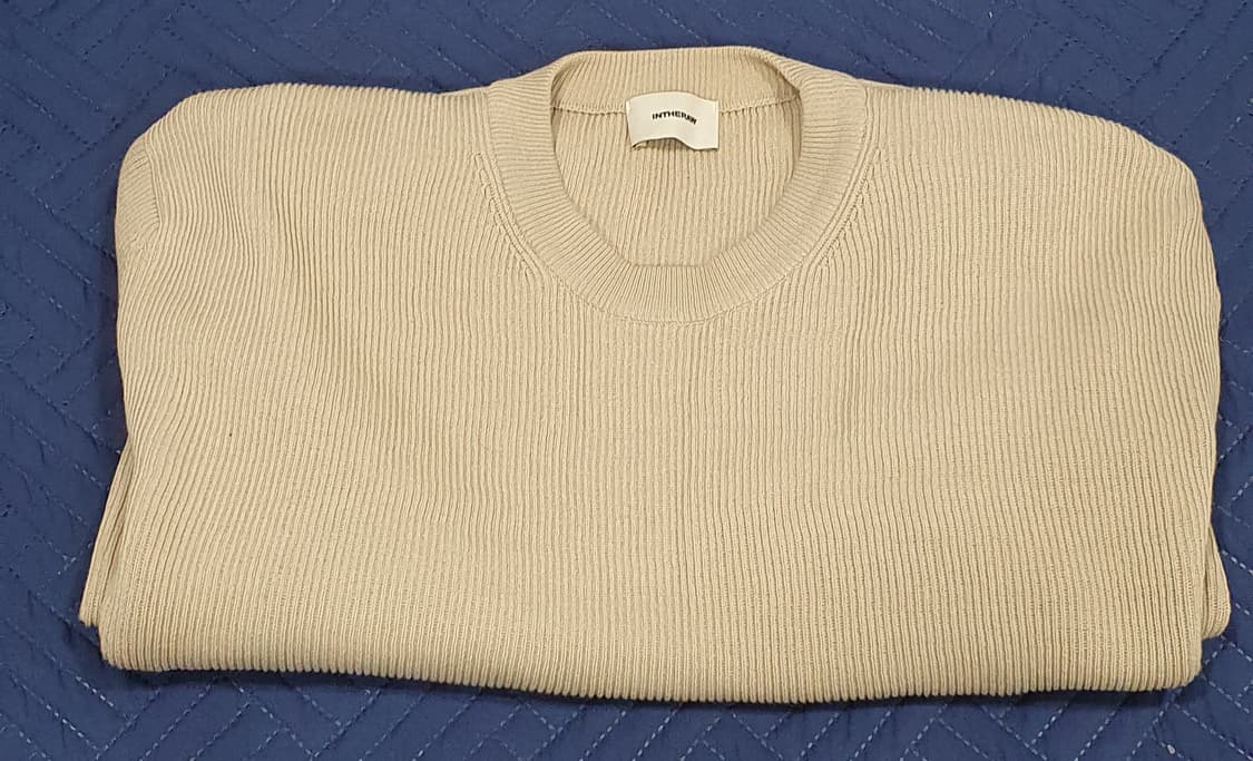 인더로우 코튼 Rib 크루넥 니트 샌드베이지 2 상품이미지5